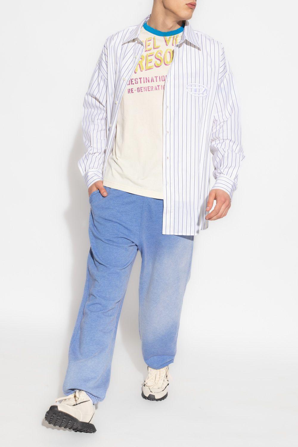 DIESEL 's-doubly-stripe' Striped Shirt in White for Men | Lyst