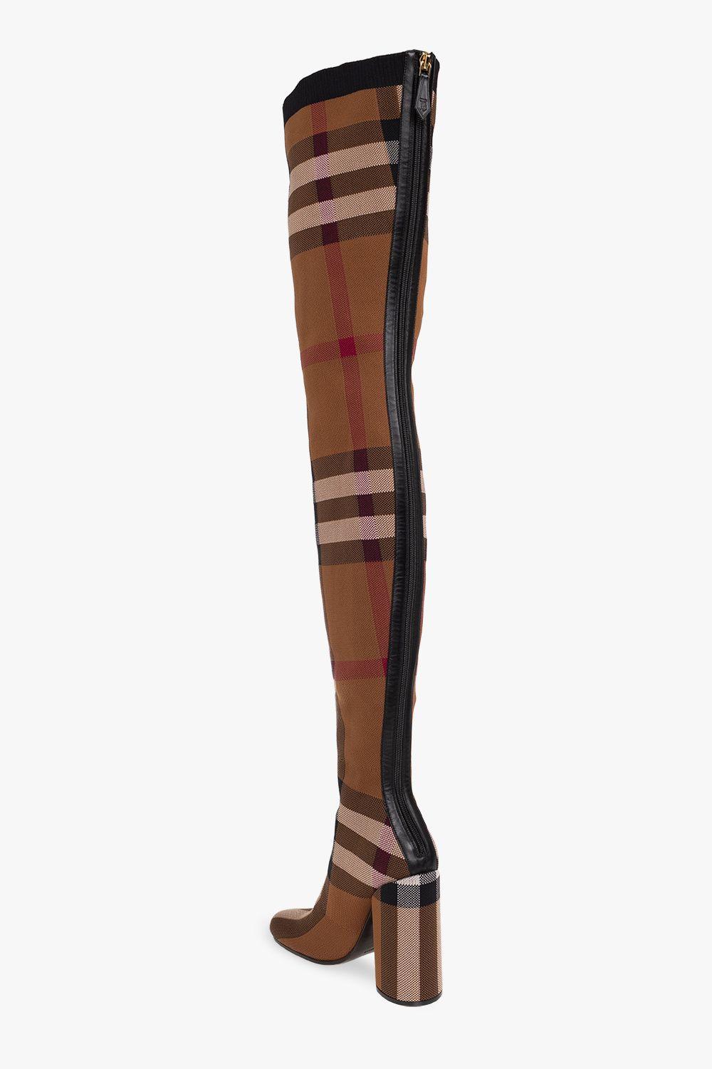 Burberry 'anita' Heeled Over-the-knee Boots in Brown | Lyst