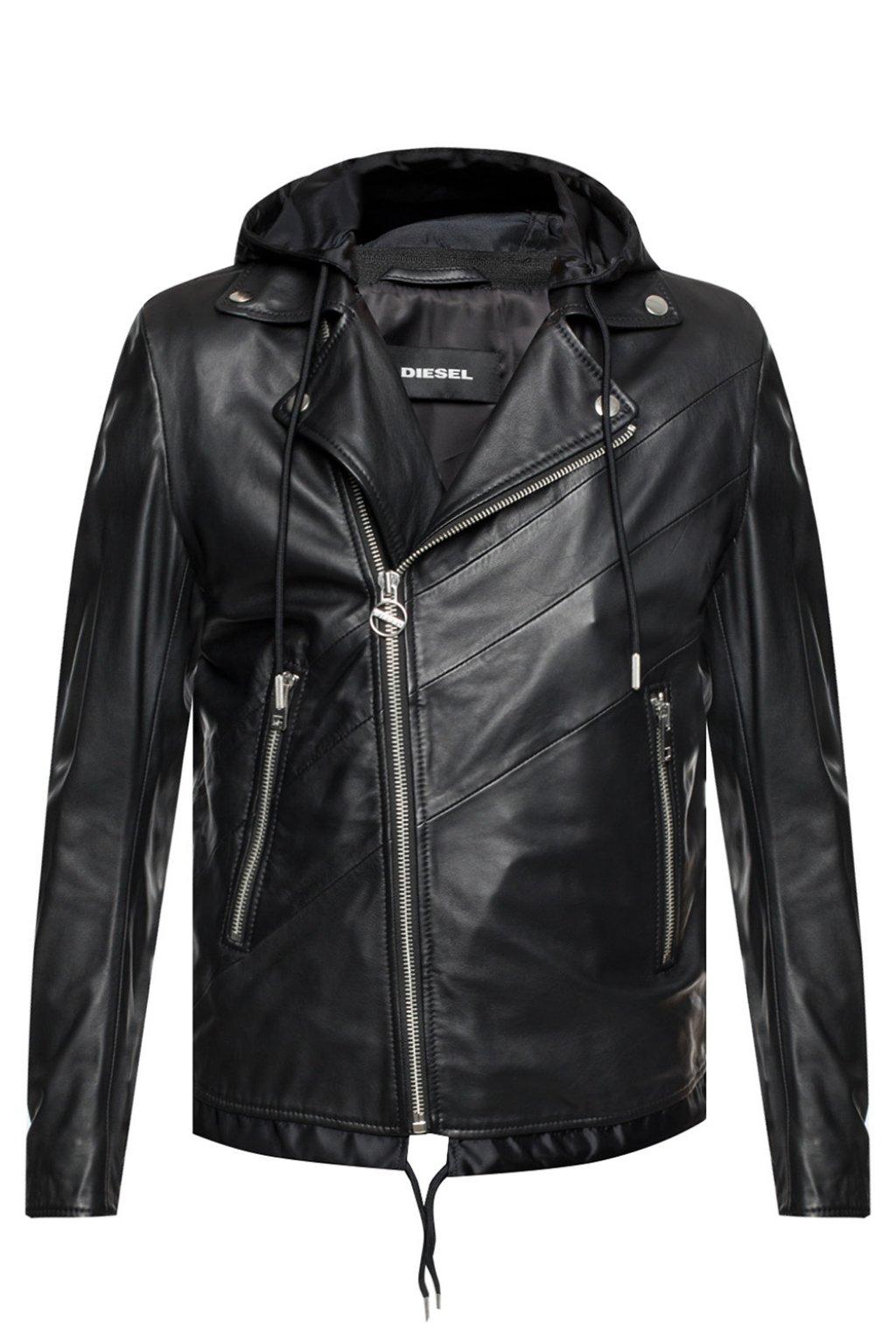 DIESEL Synthetic Biker Jacket Black for Men - Lyst