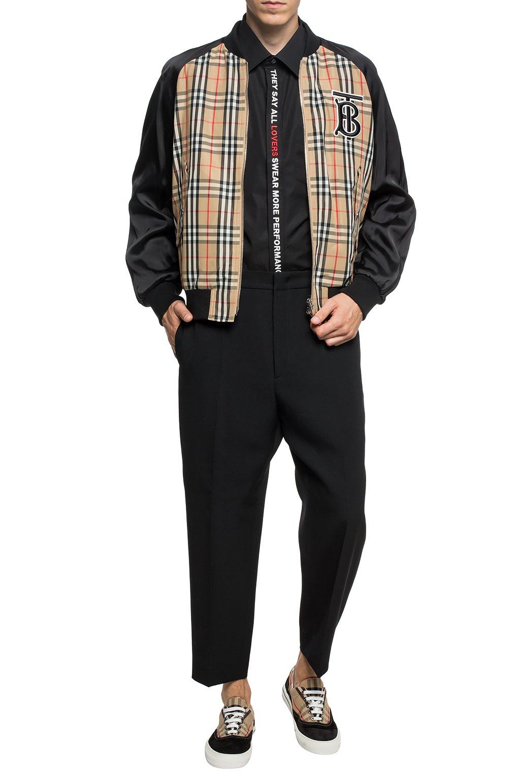 Burberry Cotton Shirt With Embroidered Lettering in Black ...