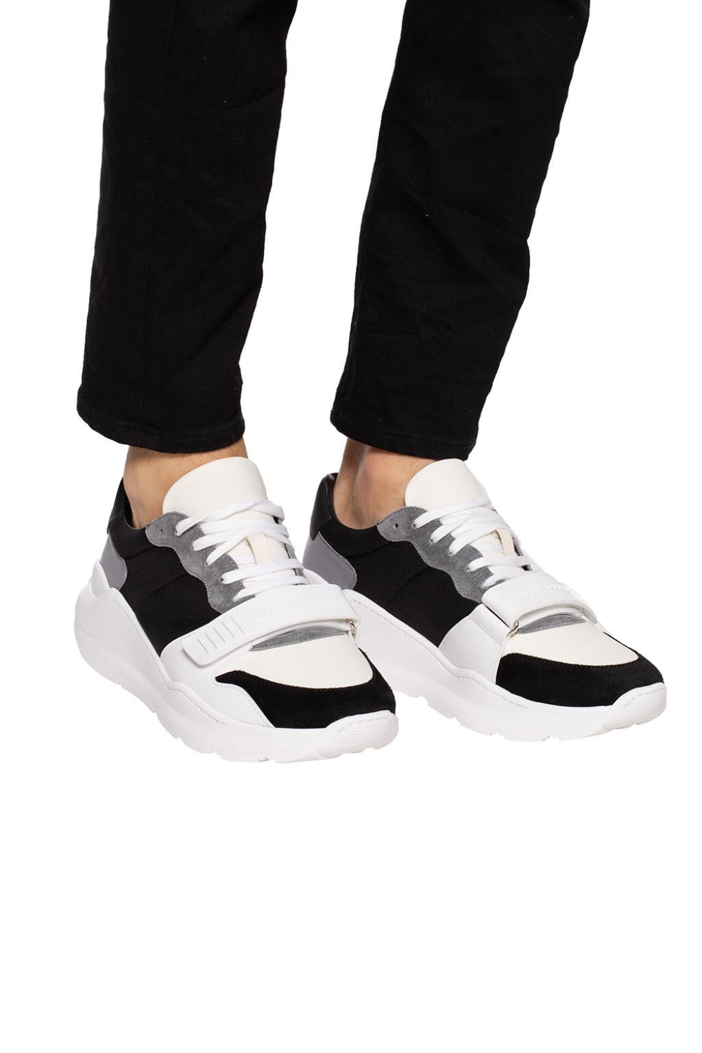 Burberry Men's Regis Neoprene & Leather Low - Top Sneakers in White/Black  (Black) for Men - Lyst