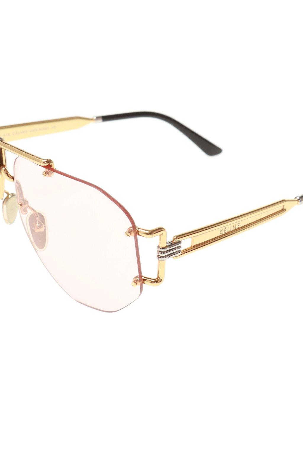Céline Logo Sunglasses in Gold (Metallic) Lyst
