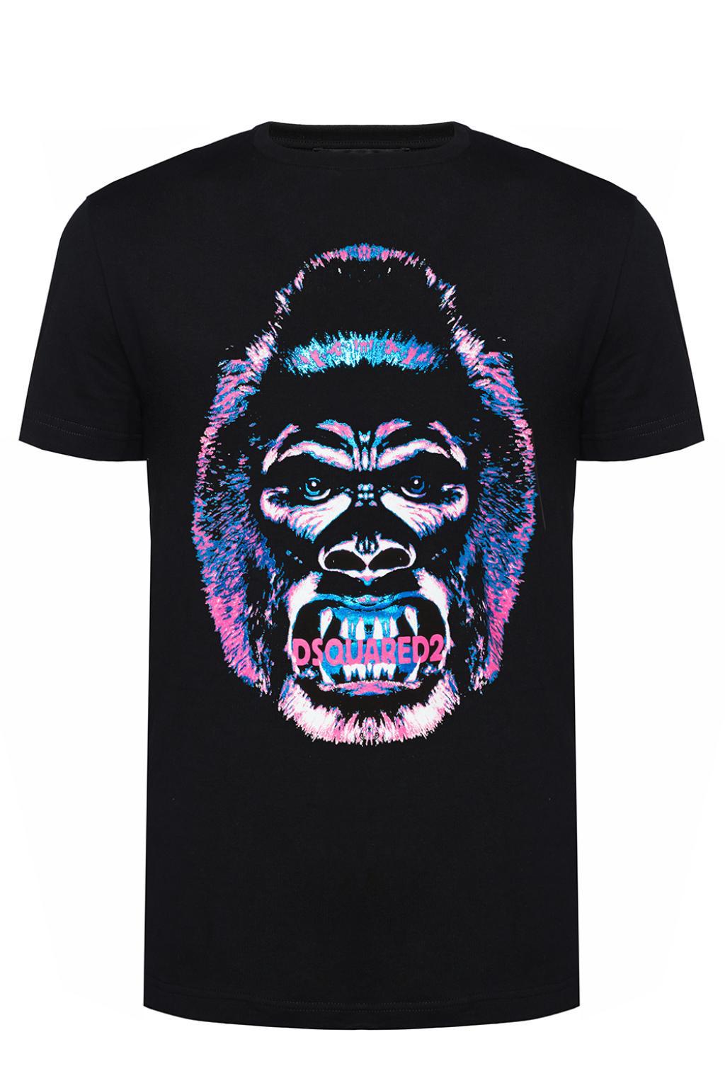 DSquared² Cotton Gorilla Head T-shirt in Black for Men - Lyst