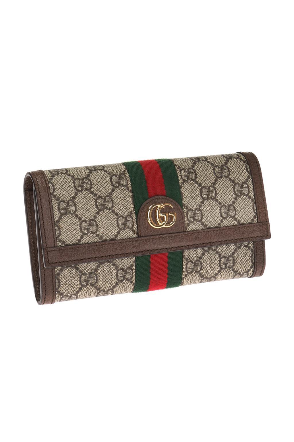 gucci ophidia gg supreme canvas flap wallet on chain