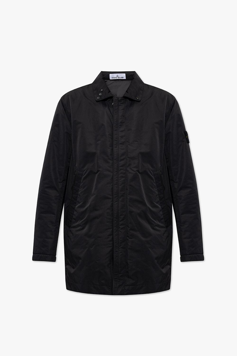 Stone Island Jacket With Logo Patch in Black for Men | Lyst