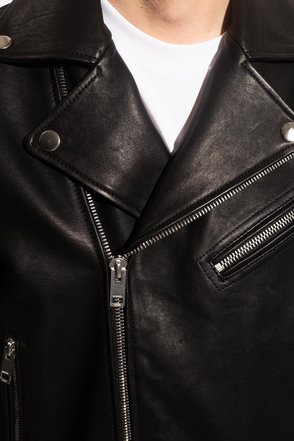 DIESEL 'l-starkville' Leather Jacket in Black for Men | Lyst