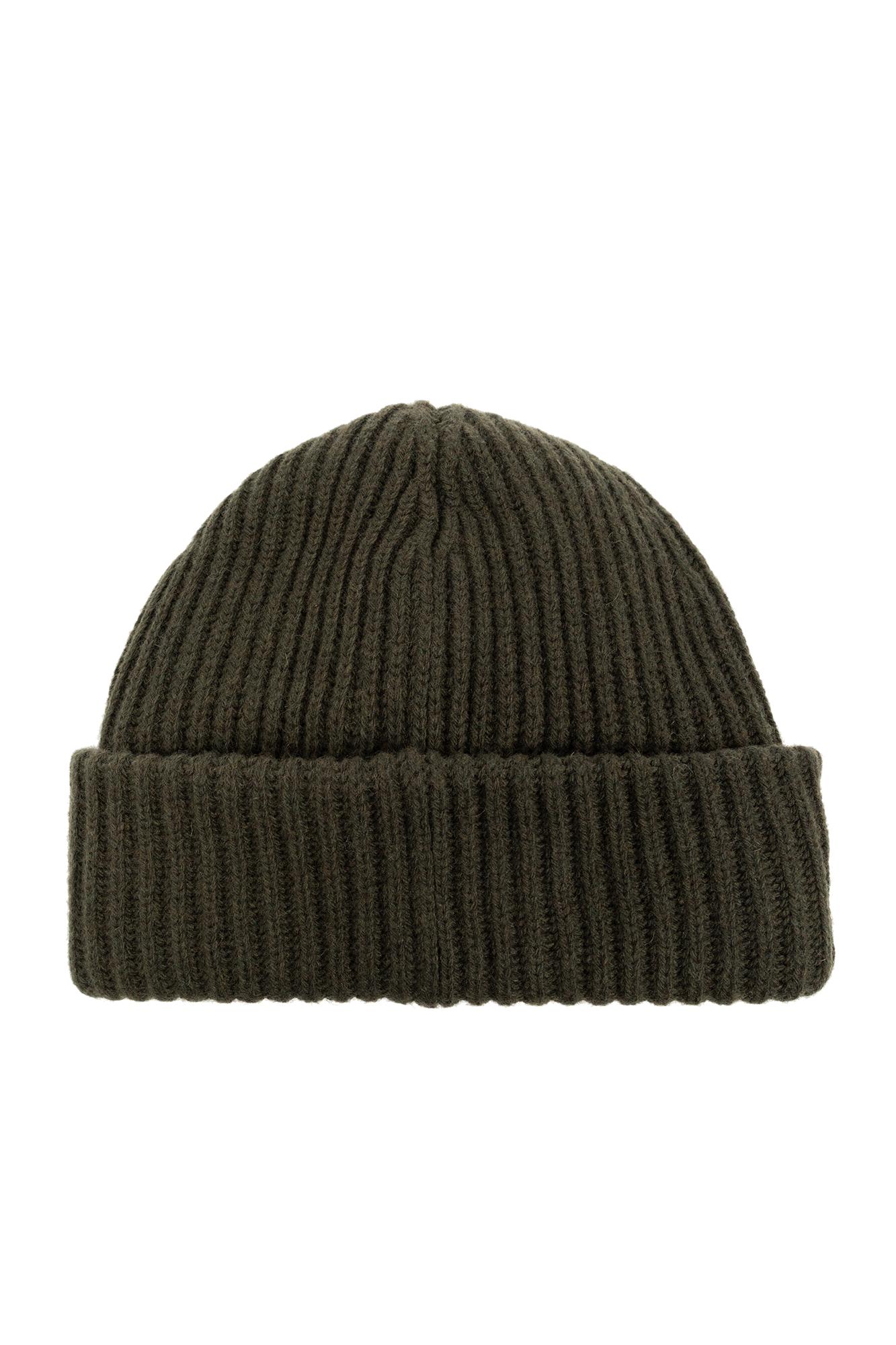 ganni❤︎beanie Phantom Dark Grey Fitted Wool Rib Knit Beanie | GANNI US