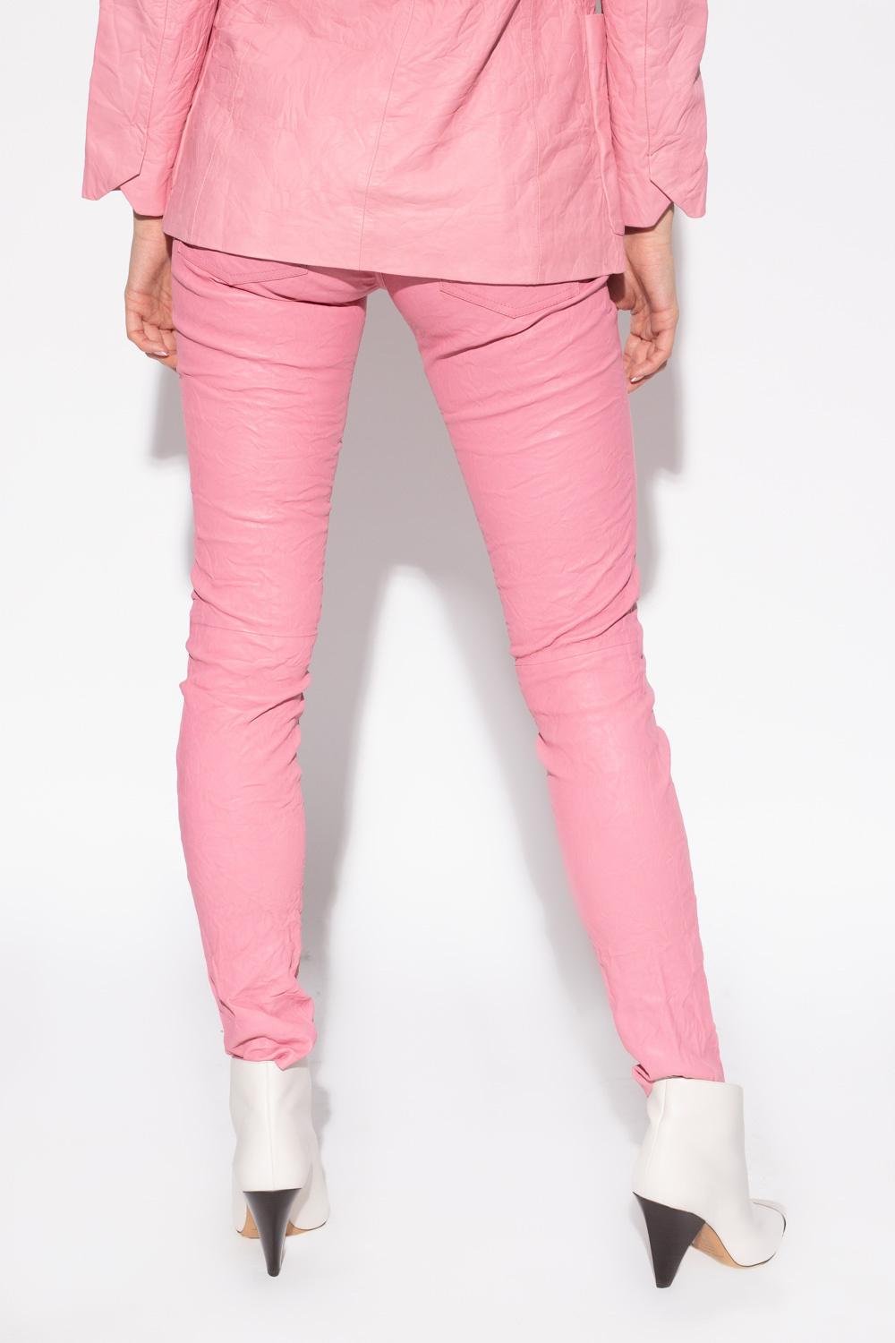 Zadig & Voltaire 'phlame' Leather Trousers in Pink | Lyst