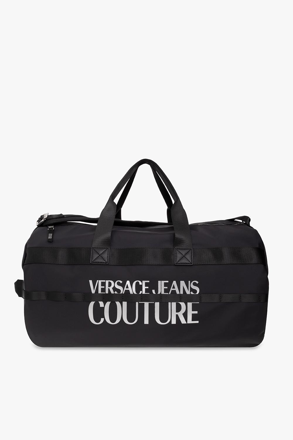 Versace Jeans Couture - Logo-print Cylinder Bag, Designer Travel Bag Duffle  $375