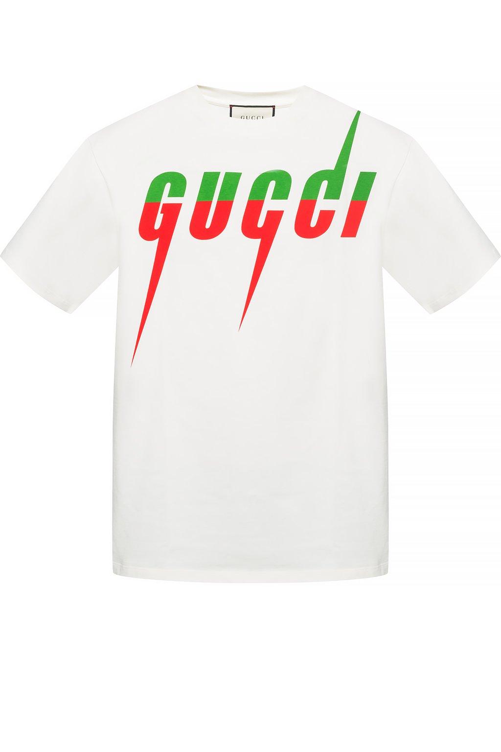 Gucci Logo-printed Cotton T-shirt in White for Men - Lyst