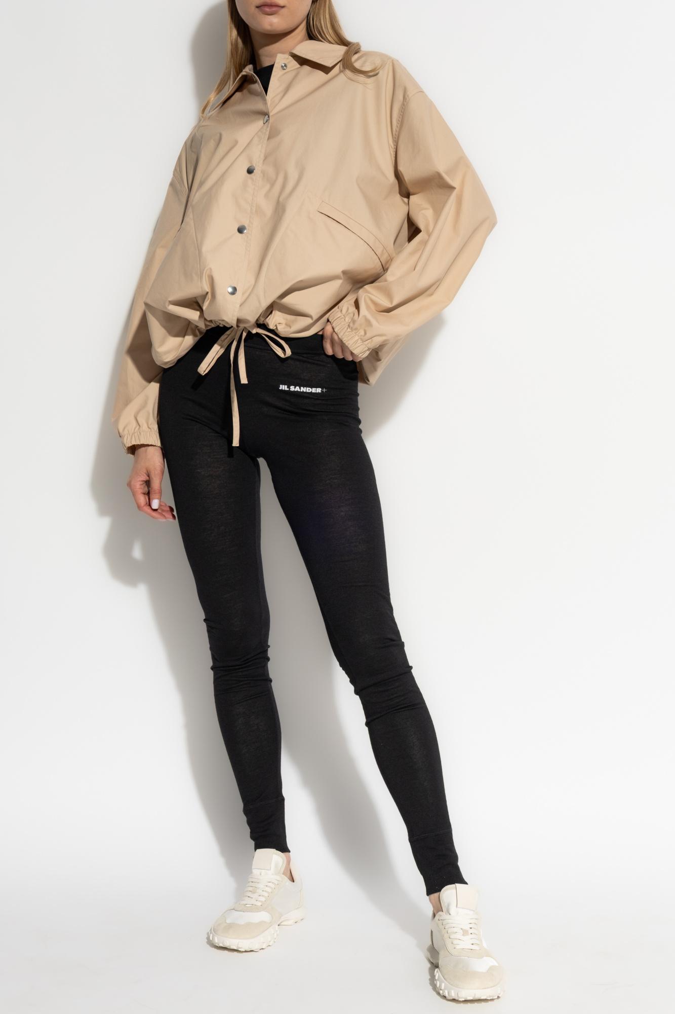 スパッツ・レギンス Jil Sander Leggings With Logo Jil Sander Plus Logo Tech Jersey Leggings In Black | ModeSens