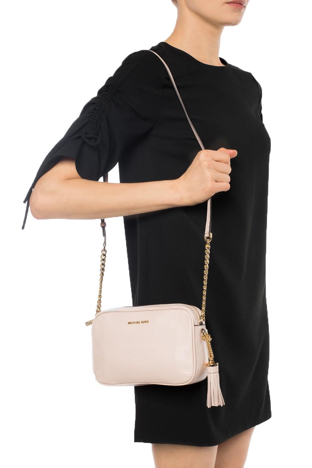 MICHAEL Michael Kors Ginny Pink Leather Camera Bag | Lyst
