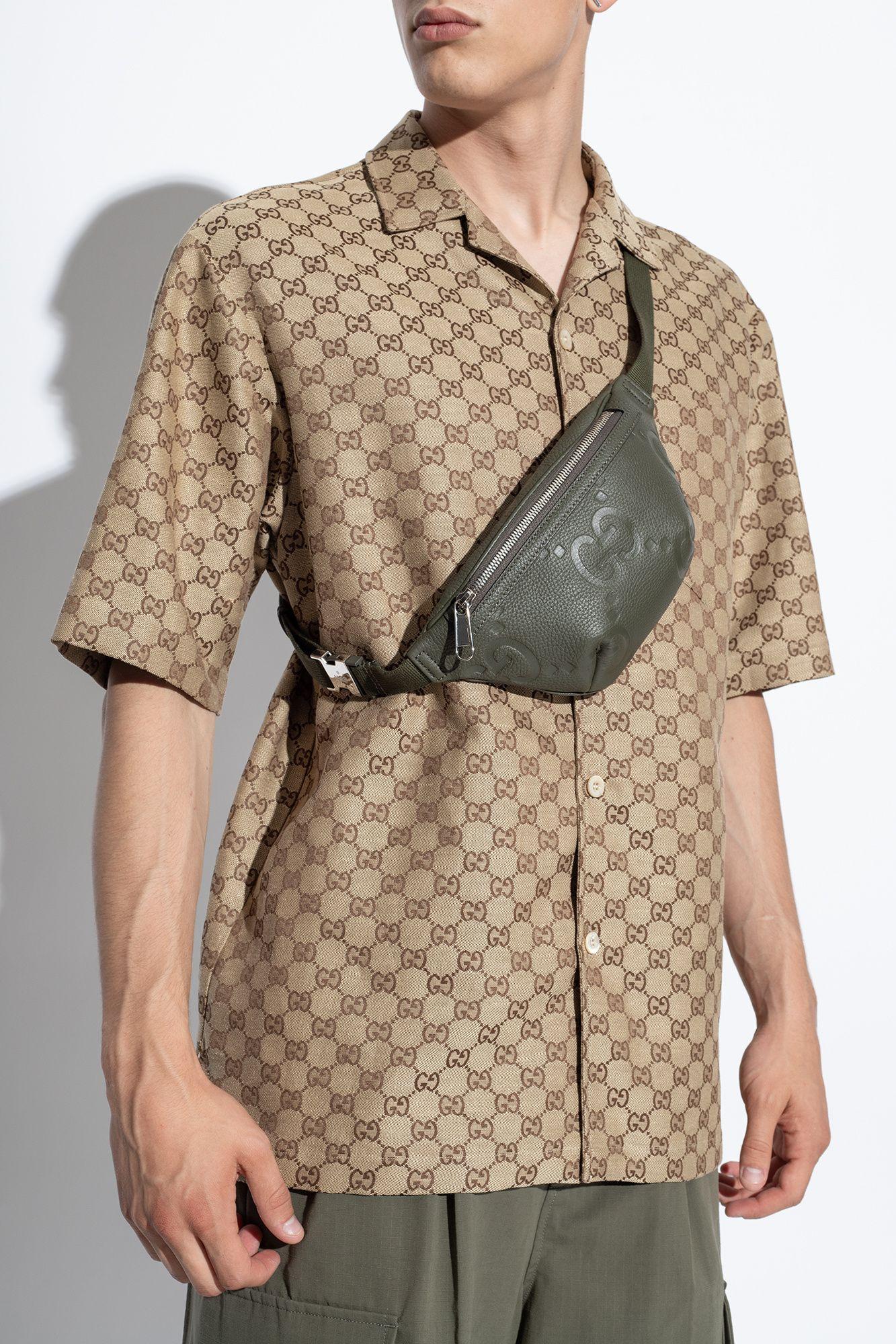 Jumbo GG Leather Belt Bag in Black - Gucci