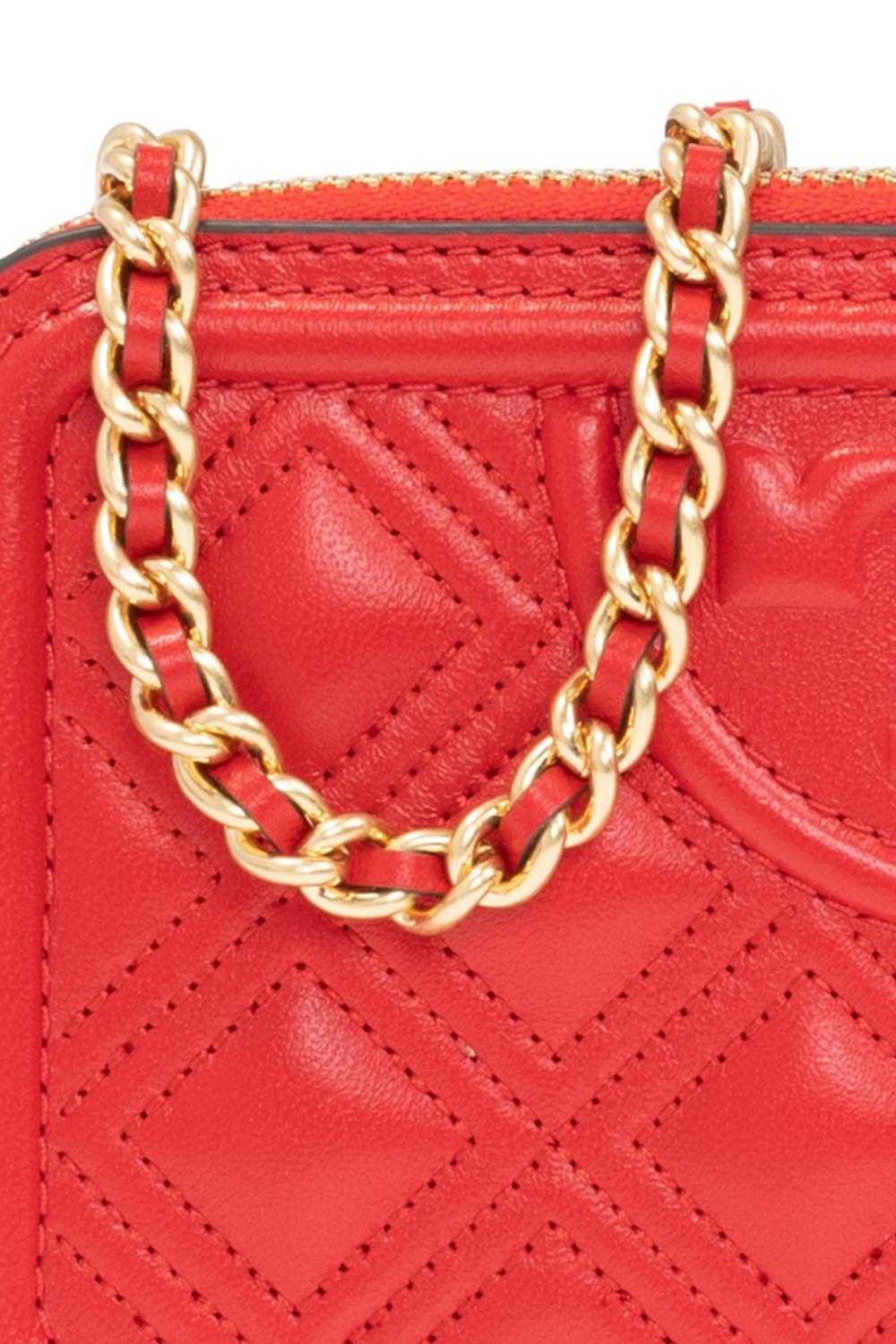 Tory Burch Fleming Pop Quilt Double-zip Mini Bag in Red