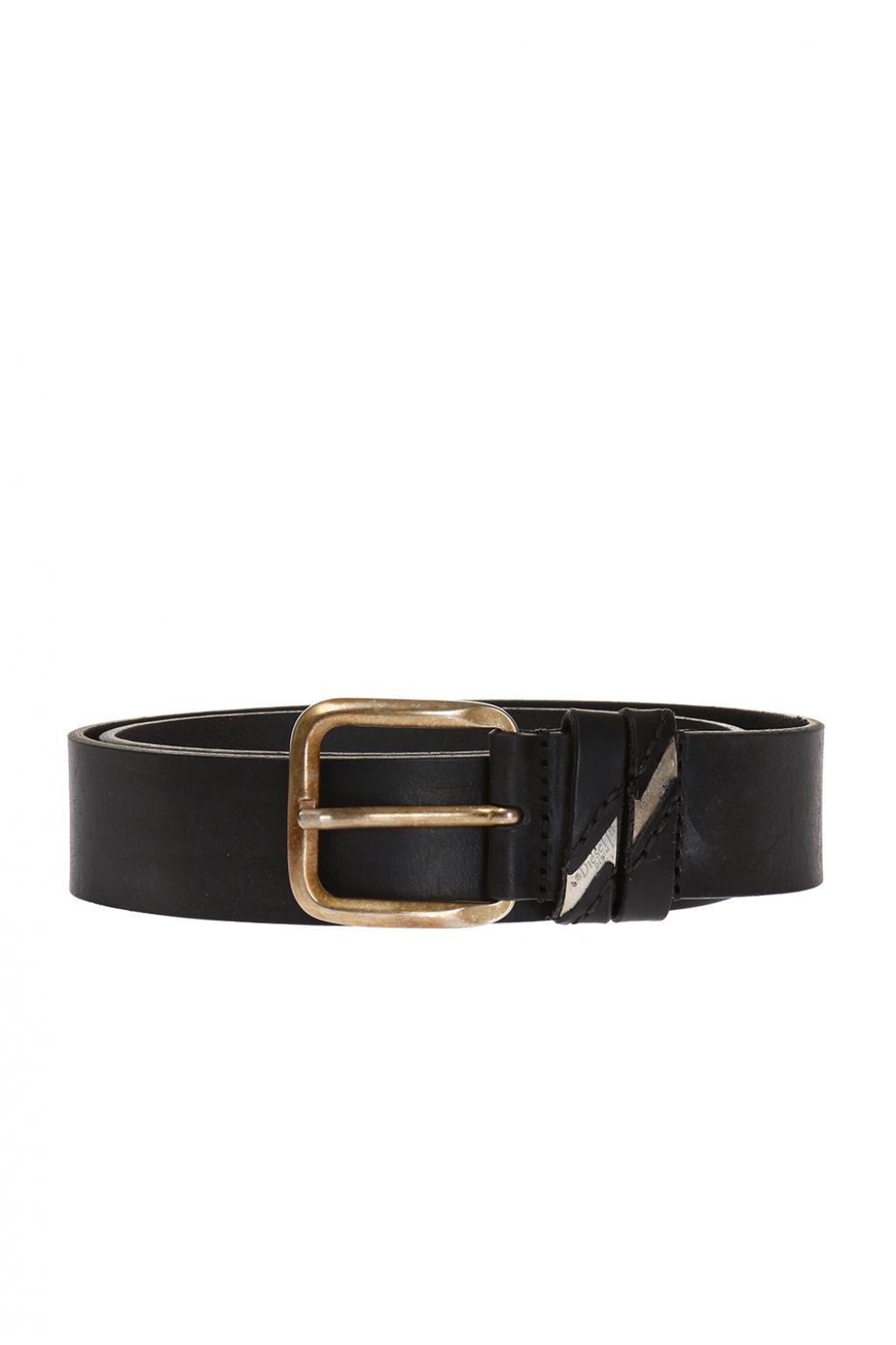 DIESEL Leather Belt in Black for Men - Save 100% - Lyst