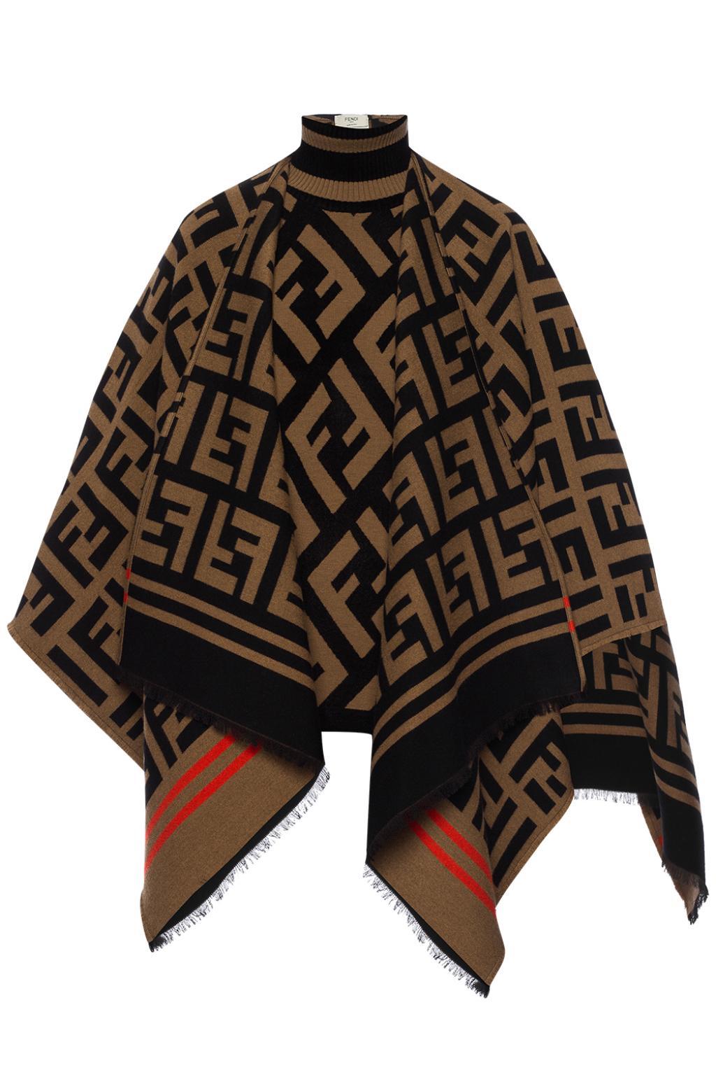 fendi ff logo poncho