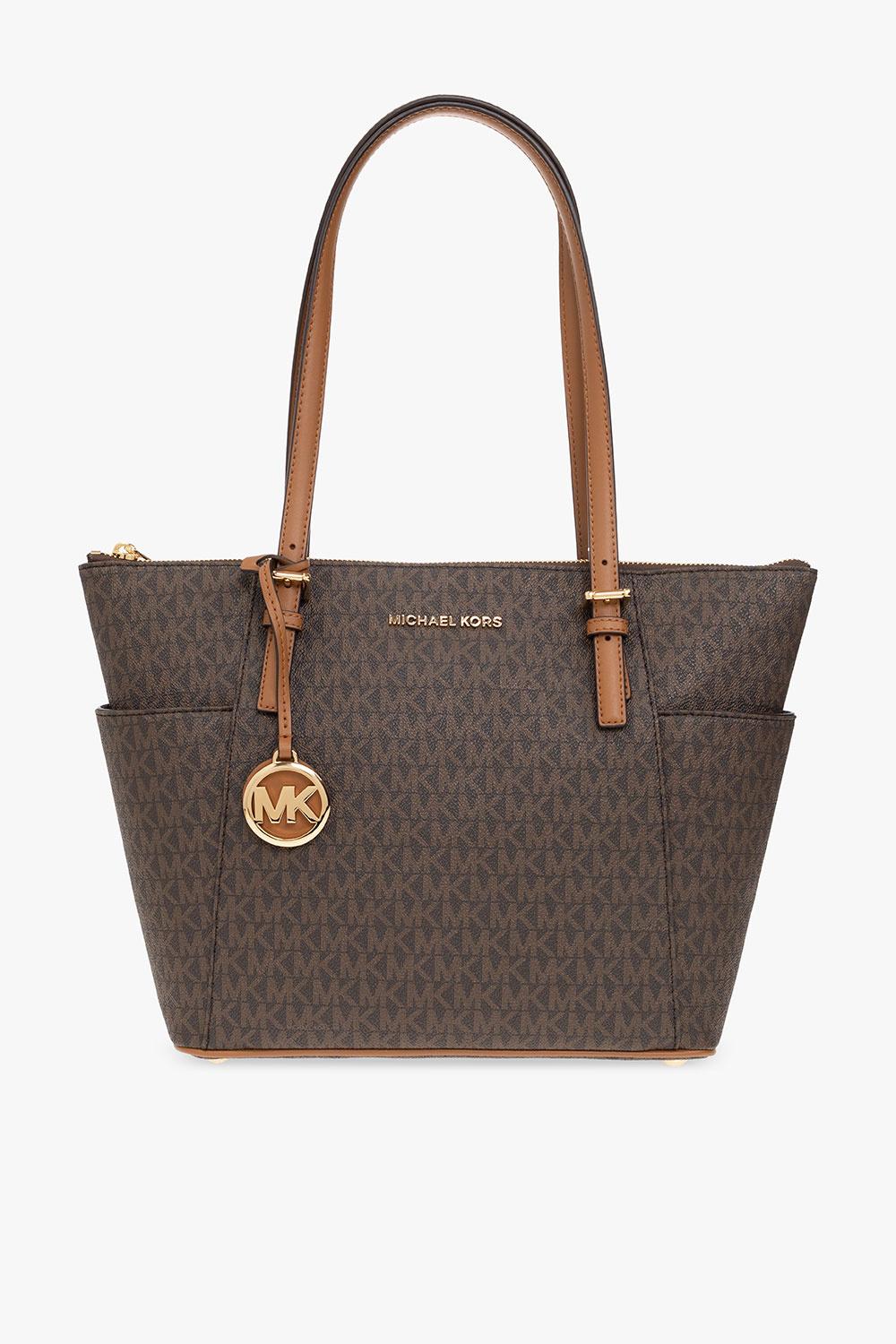 mk jet set tote brown