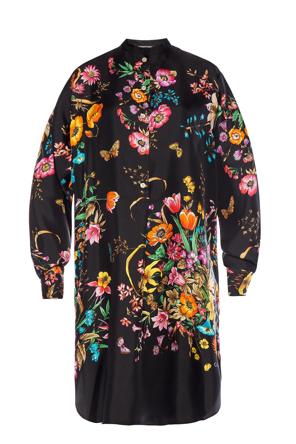 gucci black floral dress