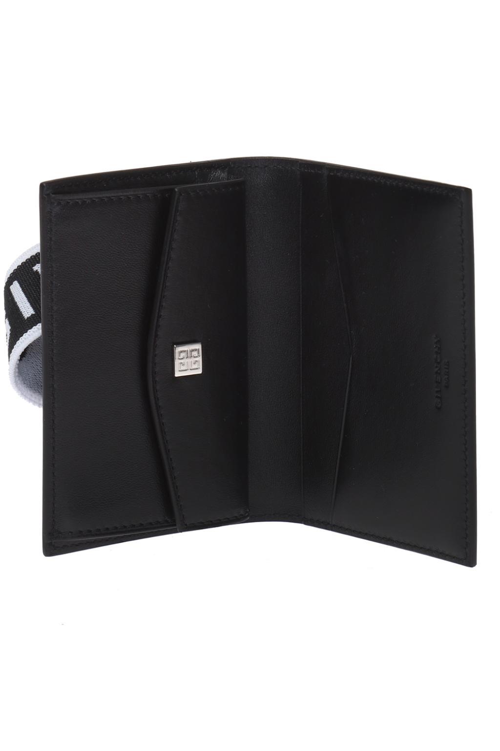 Givenchy Leather Elastic Panel Card Case in Black | Lyst