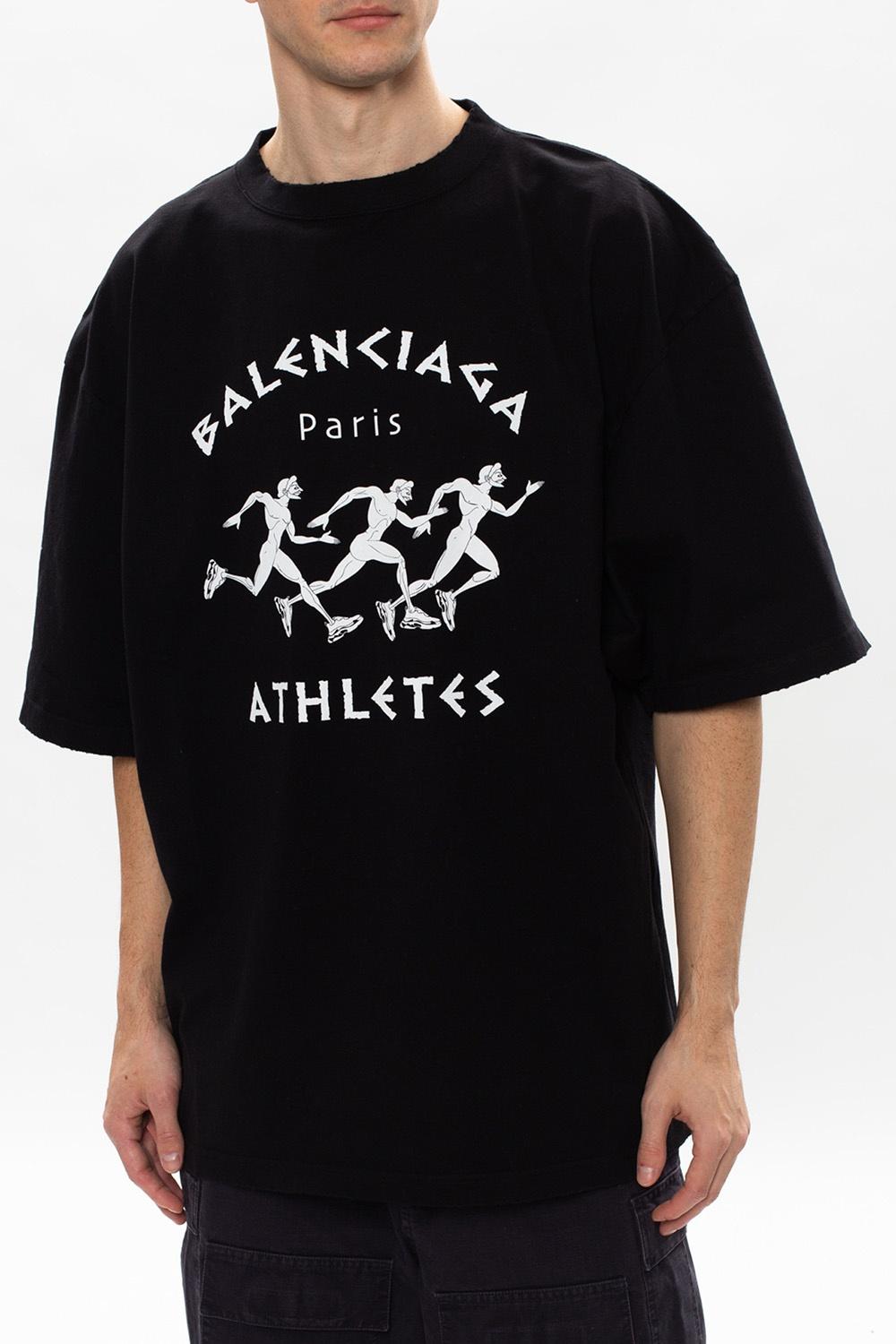 Balenciaga Cotton Printed T-shirt Black 
