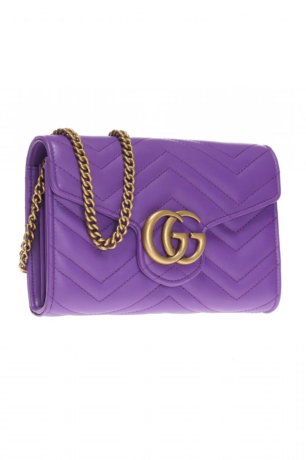 Gucci Leather 'GG Marmont' Wallet On 
