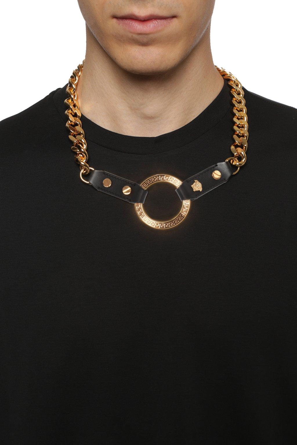Versace Leather Medusa Head Necklace in Gold (Metallic) for Men Lyst