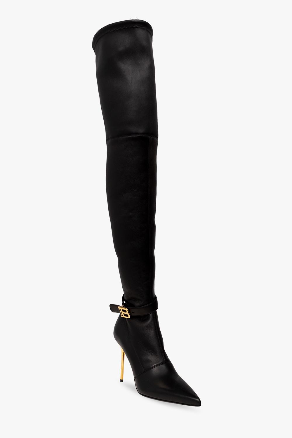 Balmain Leather Over-the-knee Boots in Black