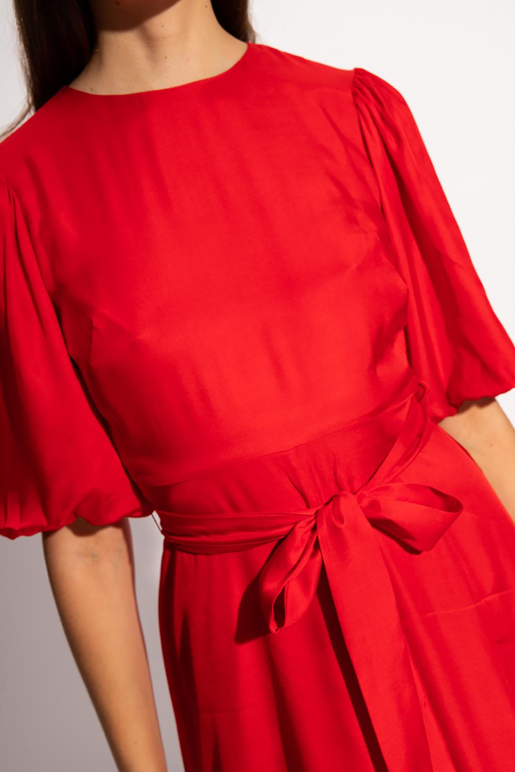 Kate Spade Dress With Puff Sleeves in Red | Lyst