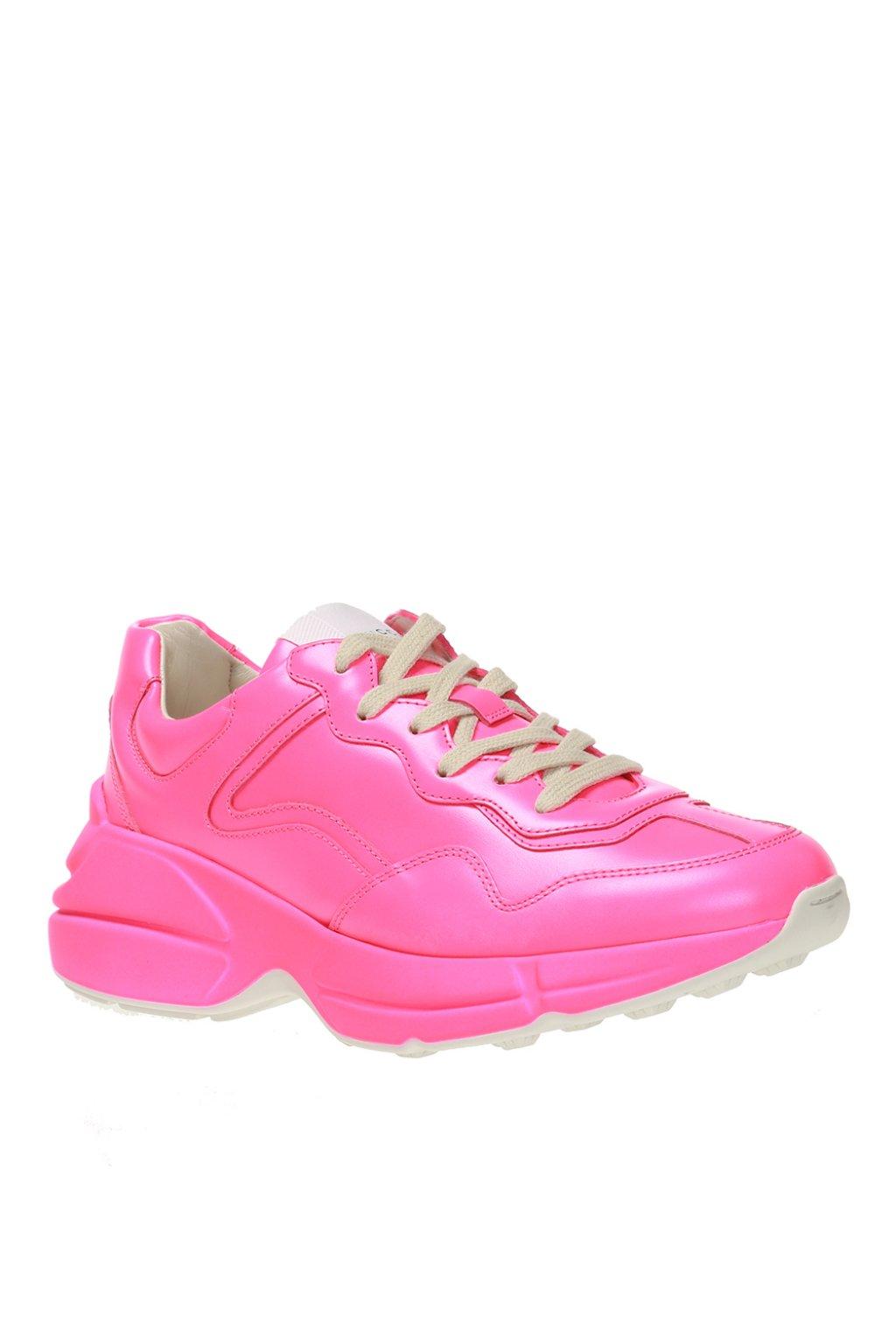 Gucci Leather 'rhyton' Sneakers in Neon (Pink) Lyst