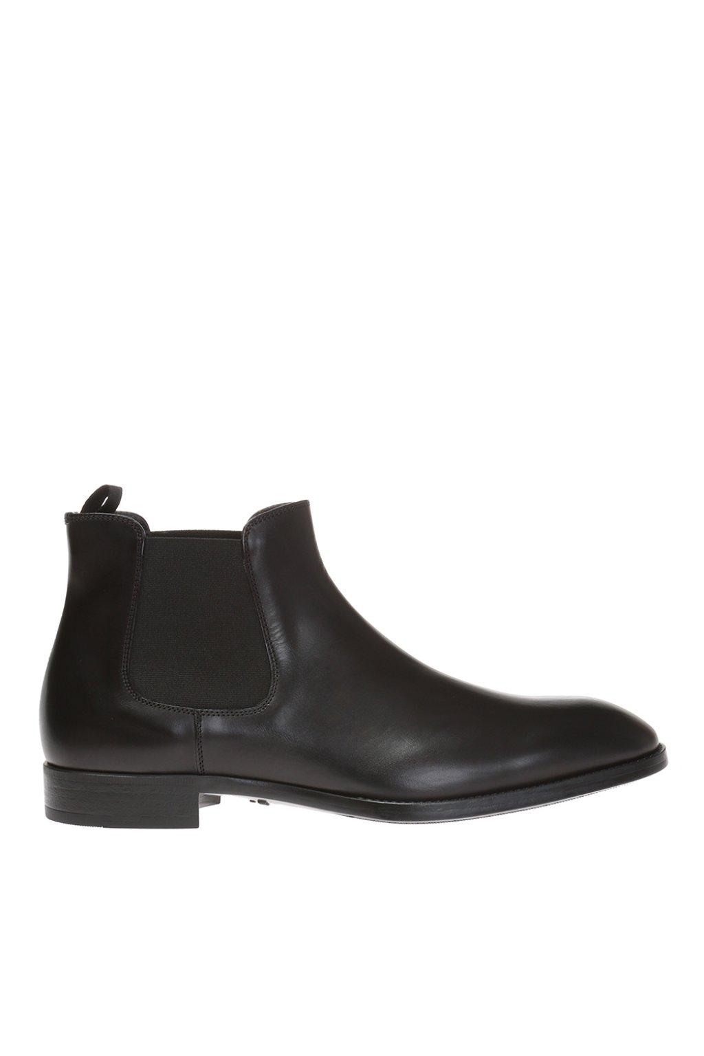 Giorgio Armani Leather Chelsea Boots in Black for Men - Lyst
