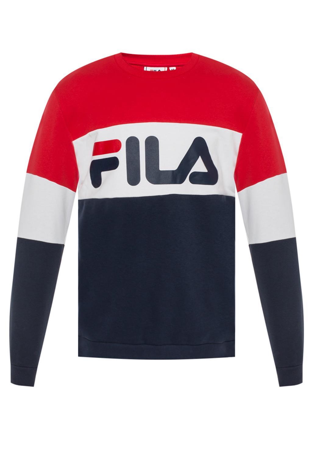 Fila Cotton Logo-printed Sweatshirt in Navy Blue (Blue) for Men - Save ...