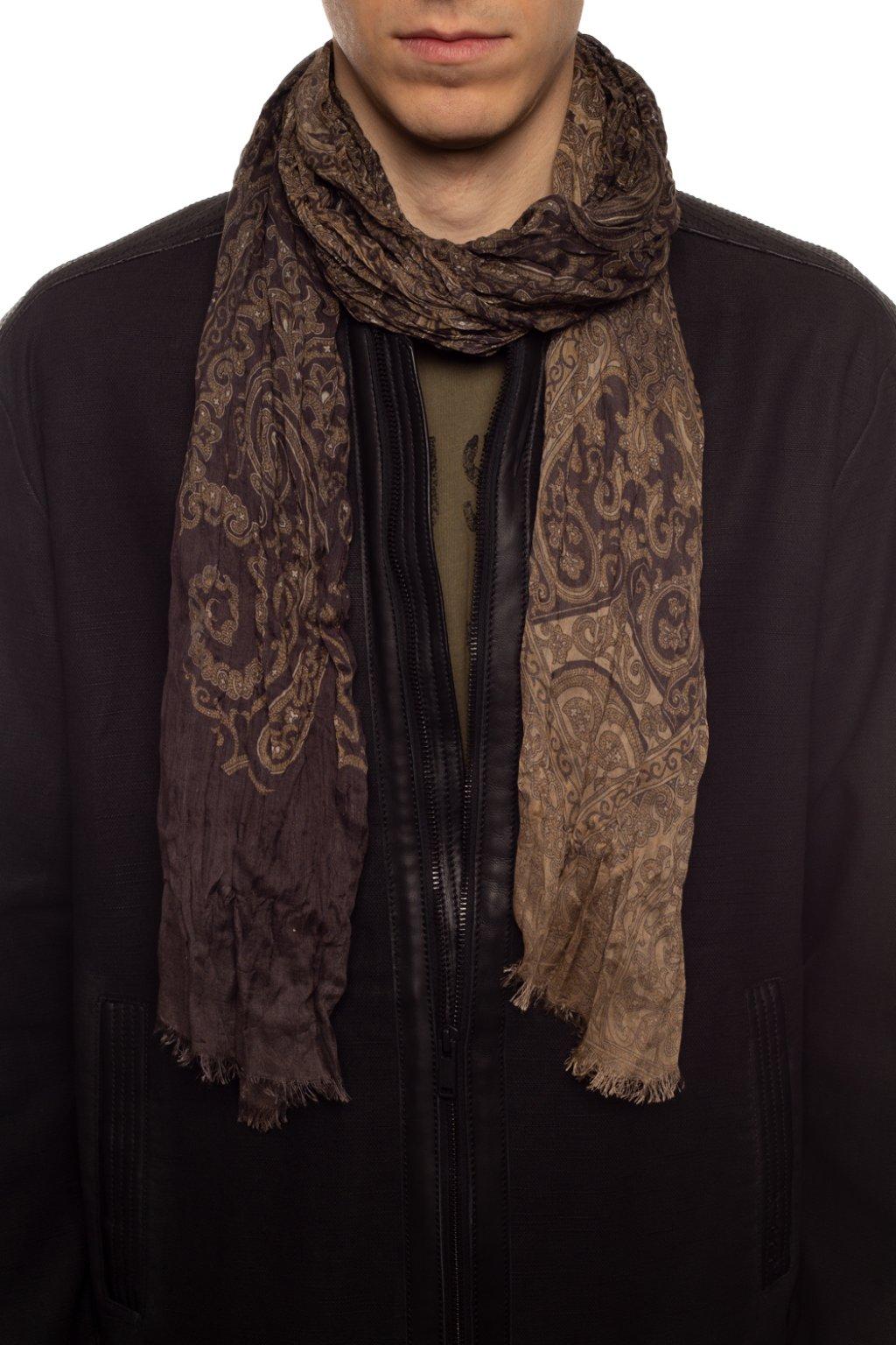 John Varvatos Patterned Scarf Brown For Men - Lyst