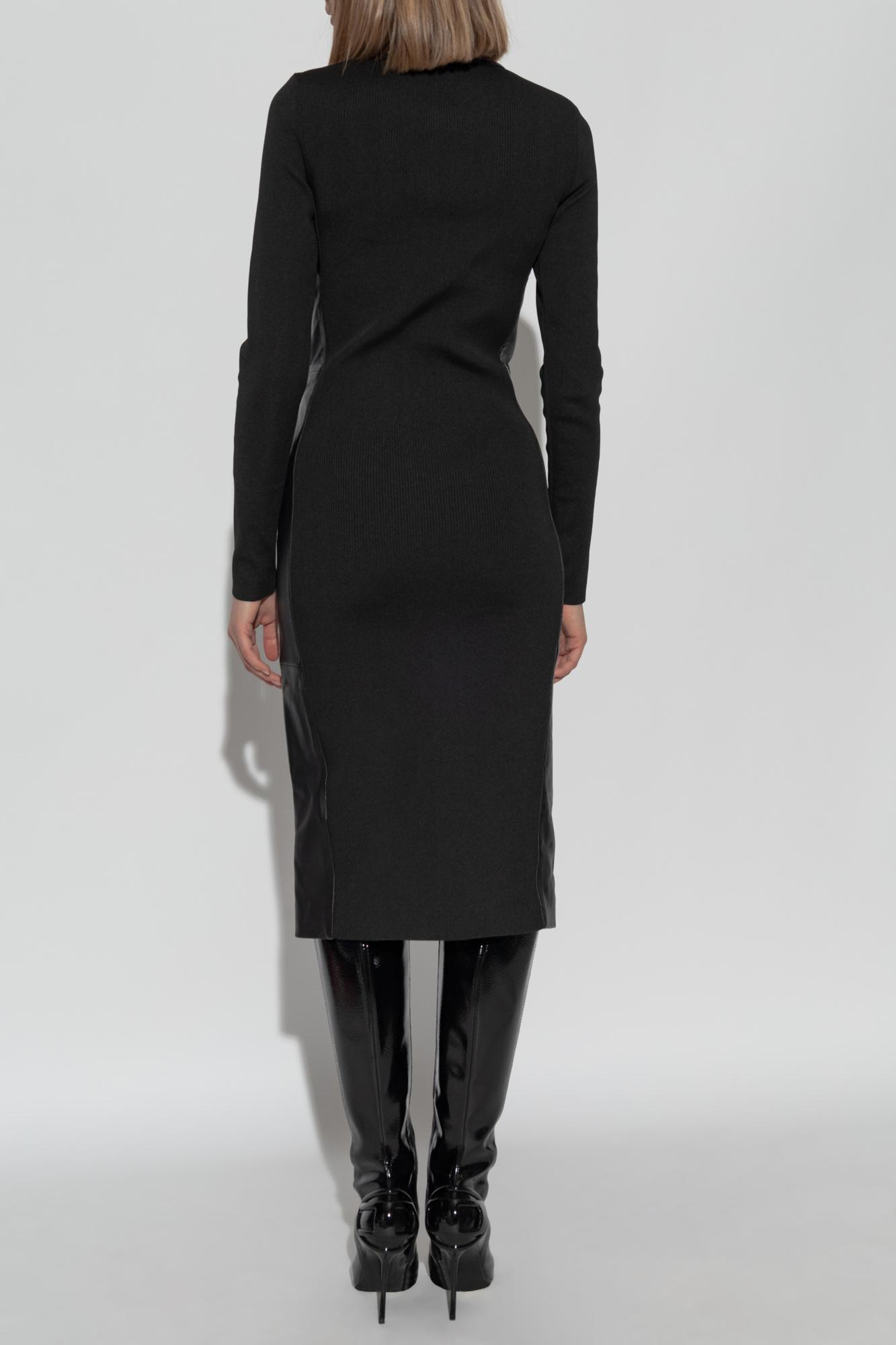 DIESEL Leather Dress L-Ola in Black | Lyst DIESEL Leather Dress L-Ola in Black | Lyst