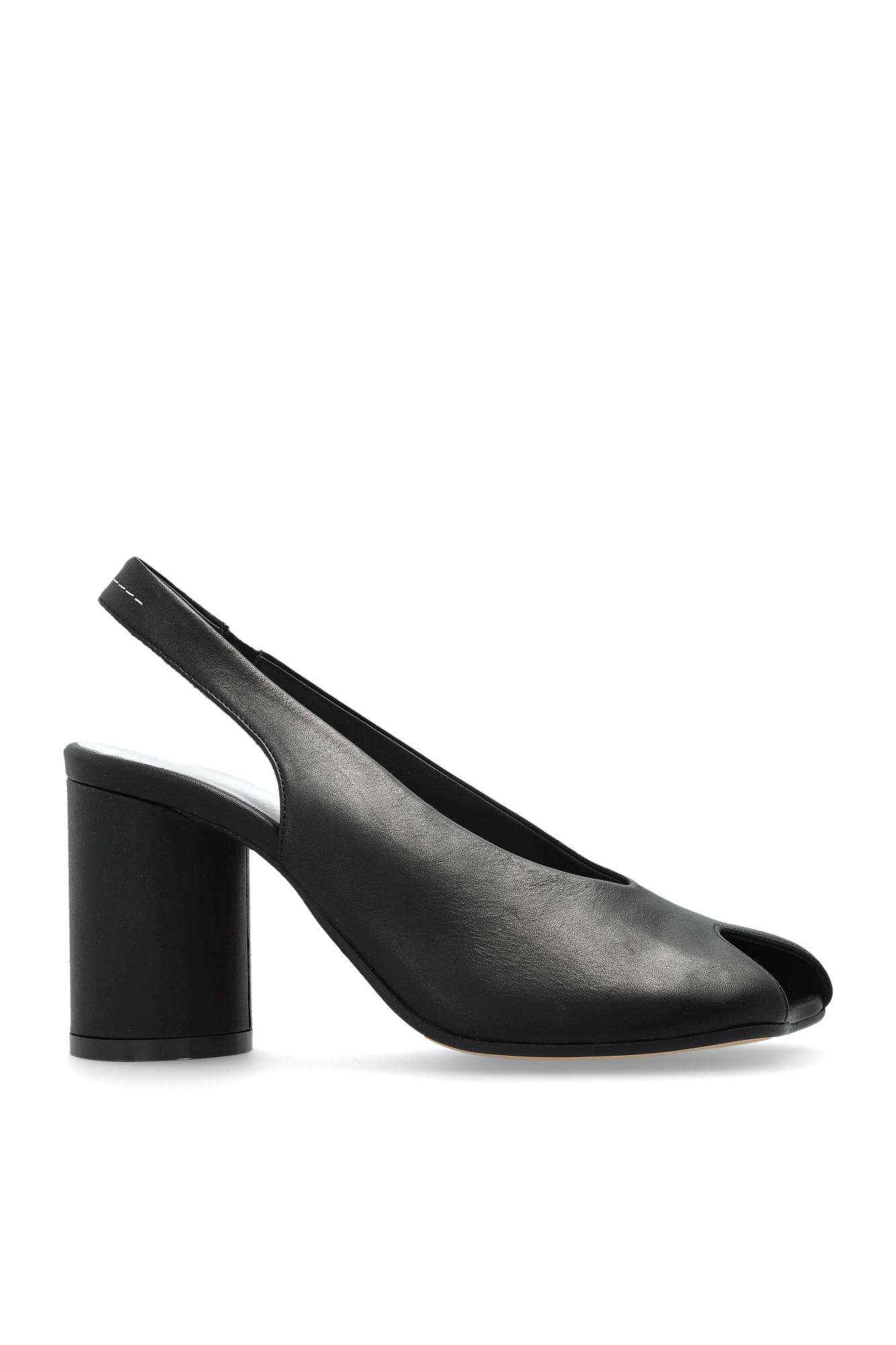 【MM6】ANATOMIC ELASTIC PUMP WITH LOGO MM6 Maison Margiela Women's' Logo Elastic Ballet Décolletés