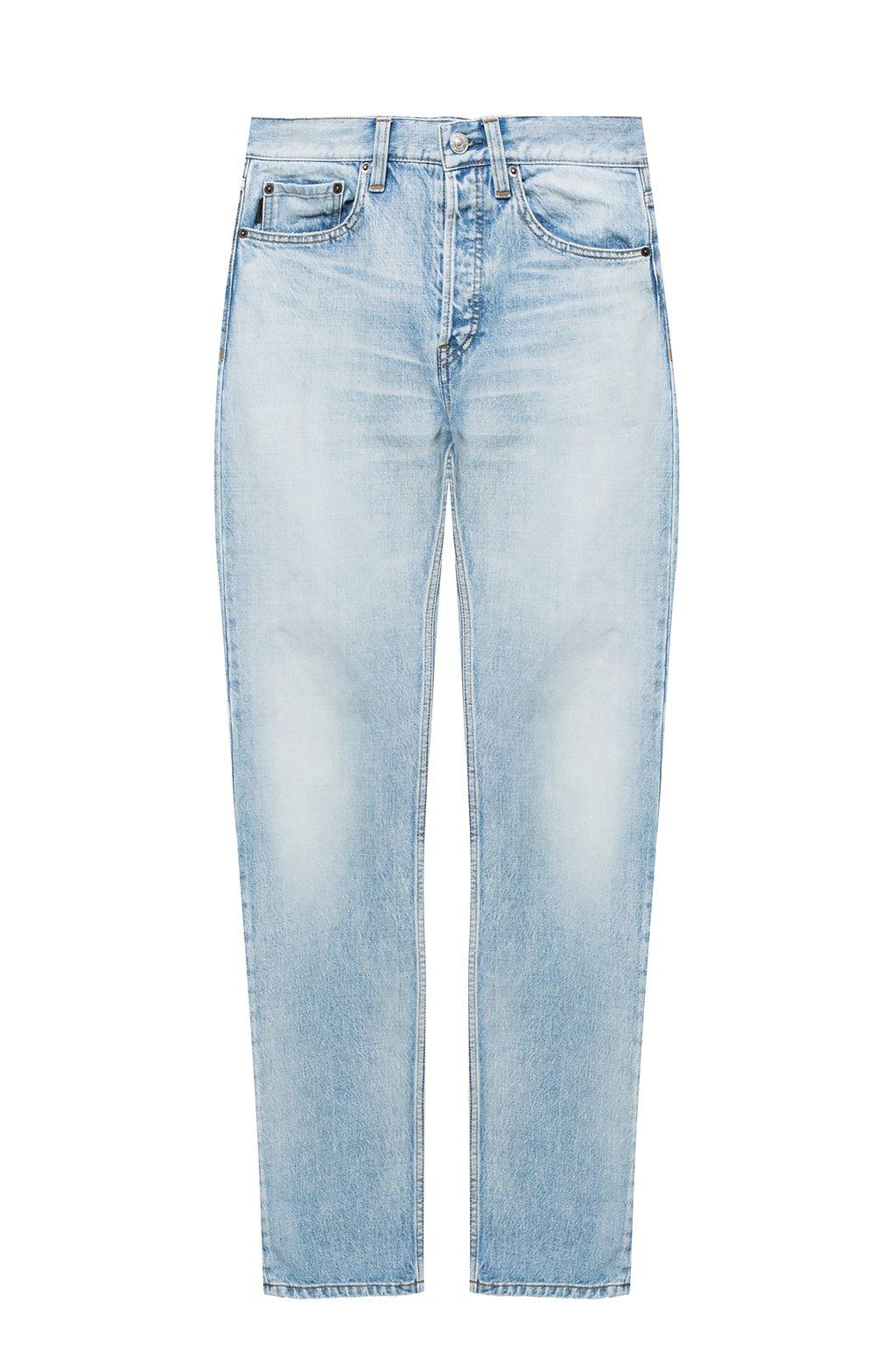 Balenciaga Denim Branded Jeans in Blue for Men - Lyst