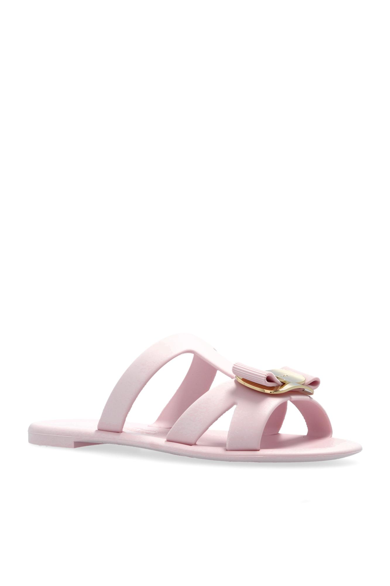 サンダル・ミュール Salvatore Ferragamo Pastel Pink Rubber Lilou Slippers Ferragamo Pastel Pink Rubber Lilou Slippers | italist