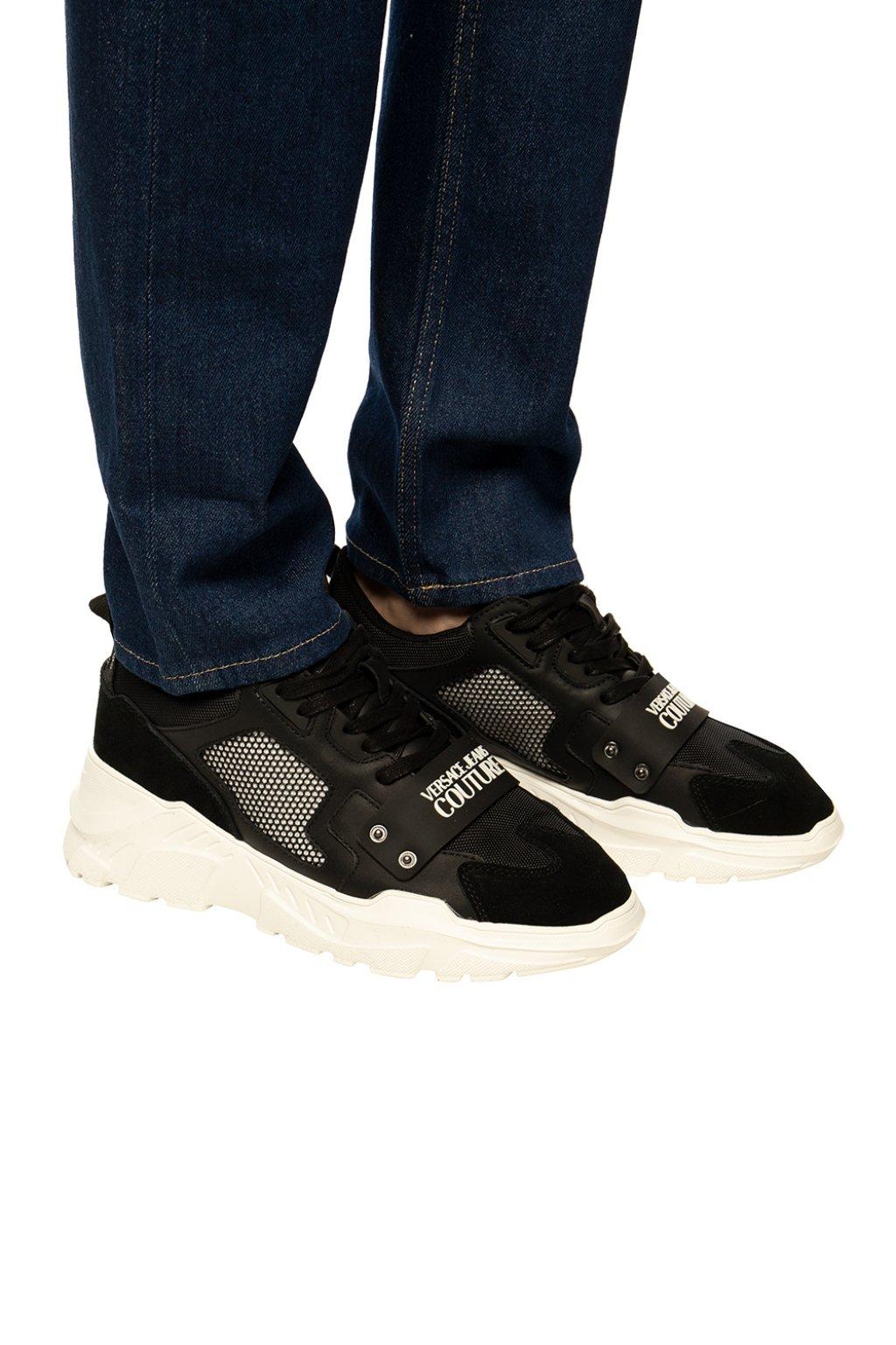 Versace Jeans Couture Leather 'linea Fondo Speed' Sneakers Black for Men |  Lyst