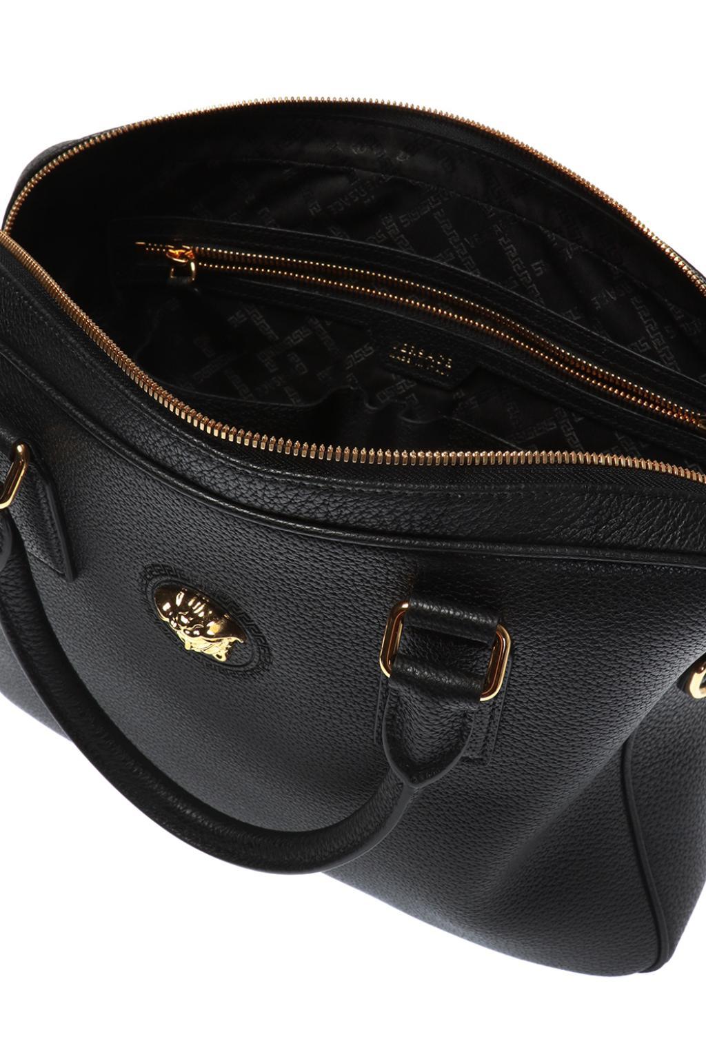 Versace Leather Medusa Head Laptop Bag in Black for Men Lyst