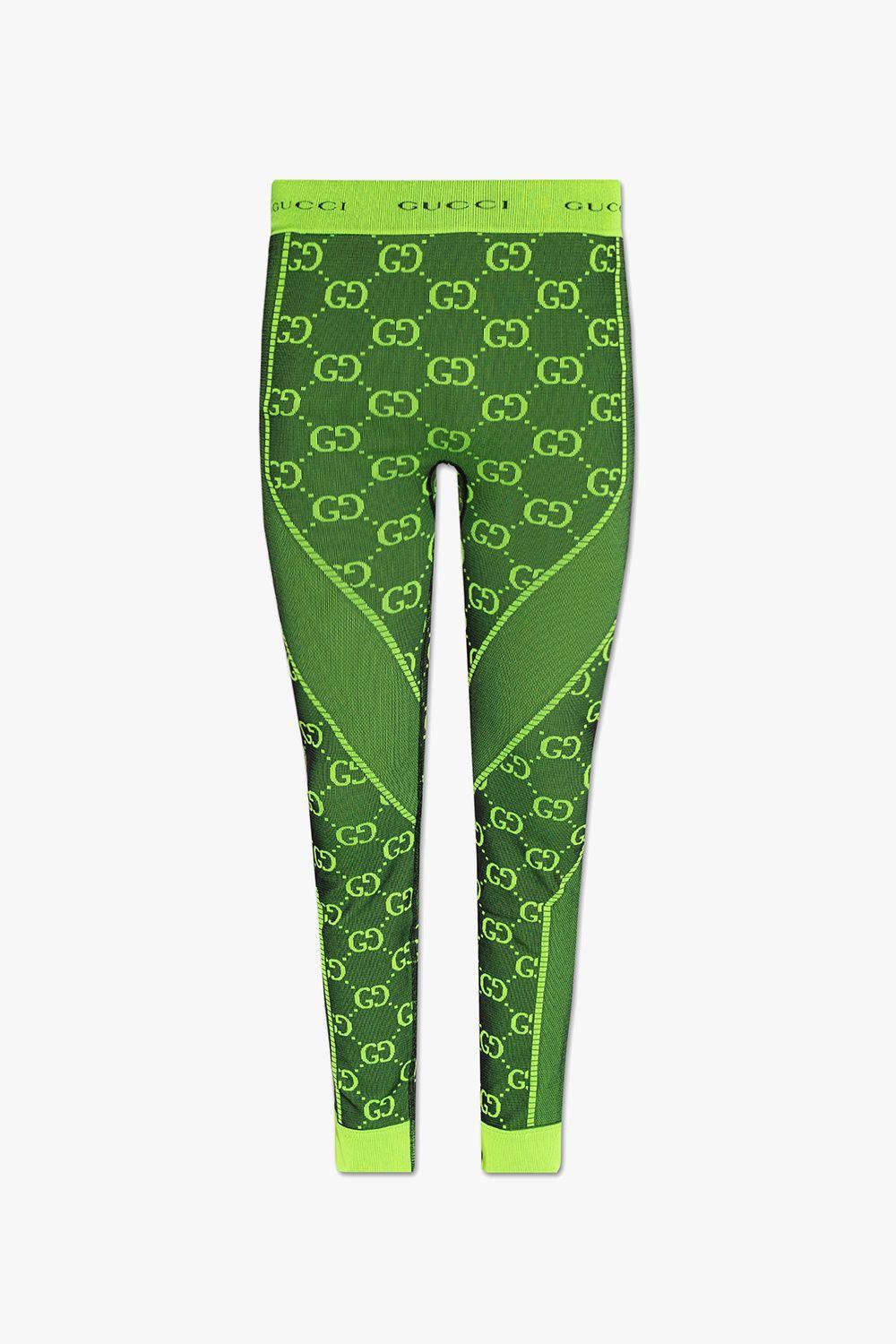 lure Erkende Mange farlige situationer Gucci Leggings With 'GG' Pattern in Green | Lyst