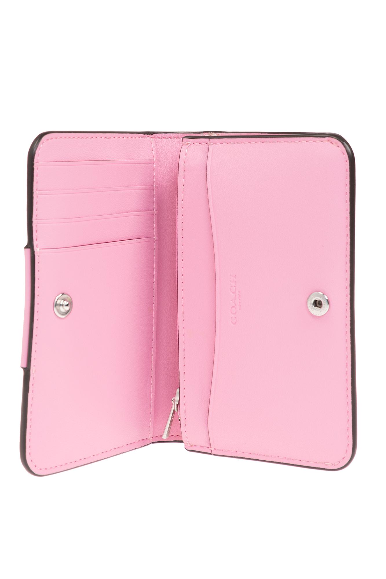 ショルダーバッグ・ポシェット +DEINET+ DEINET SIGNATURE WALLET IN PINK KDCWC4S5311 NWT Coach Medium Corner Zip Wallet In Signature Canvas CW786