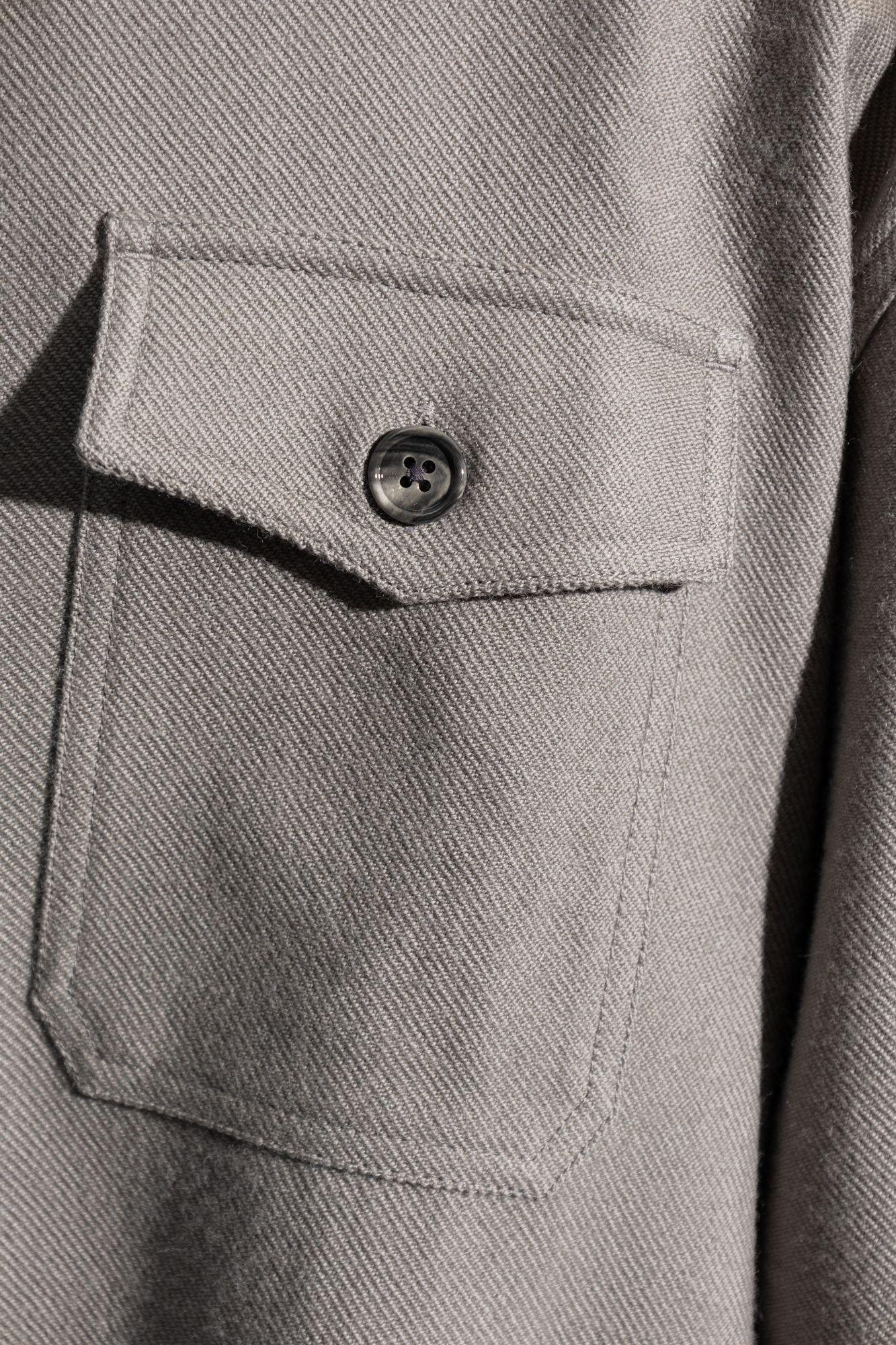 Louis Vuitton Double-Face Wool Blend Overshirt Grey Beige. Size M0