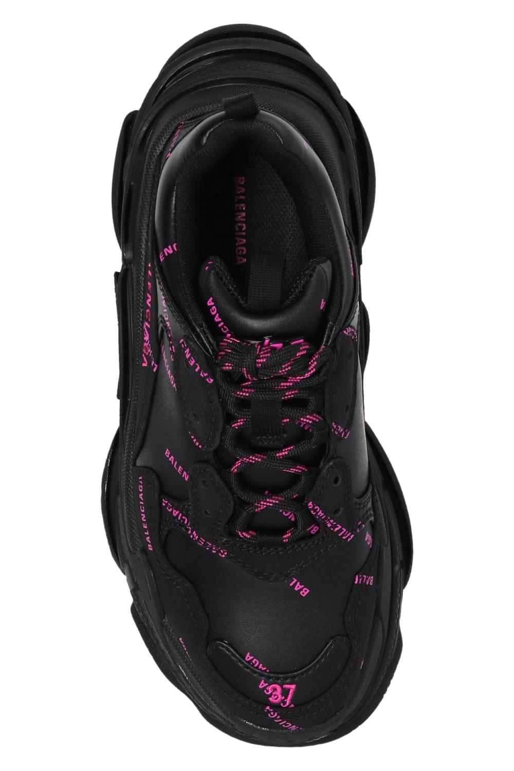 Balenciaga Synthetic Triple S All Over Logo Sneakers Black/pink - Save 49%  - Lyst