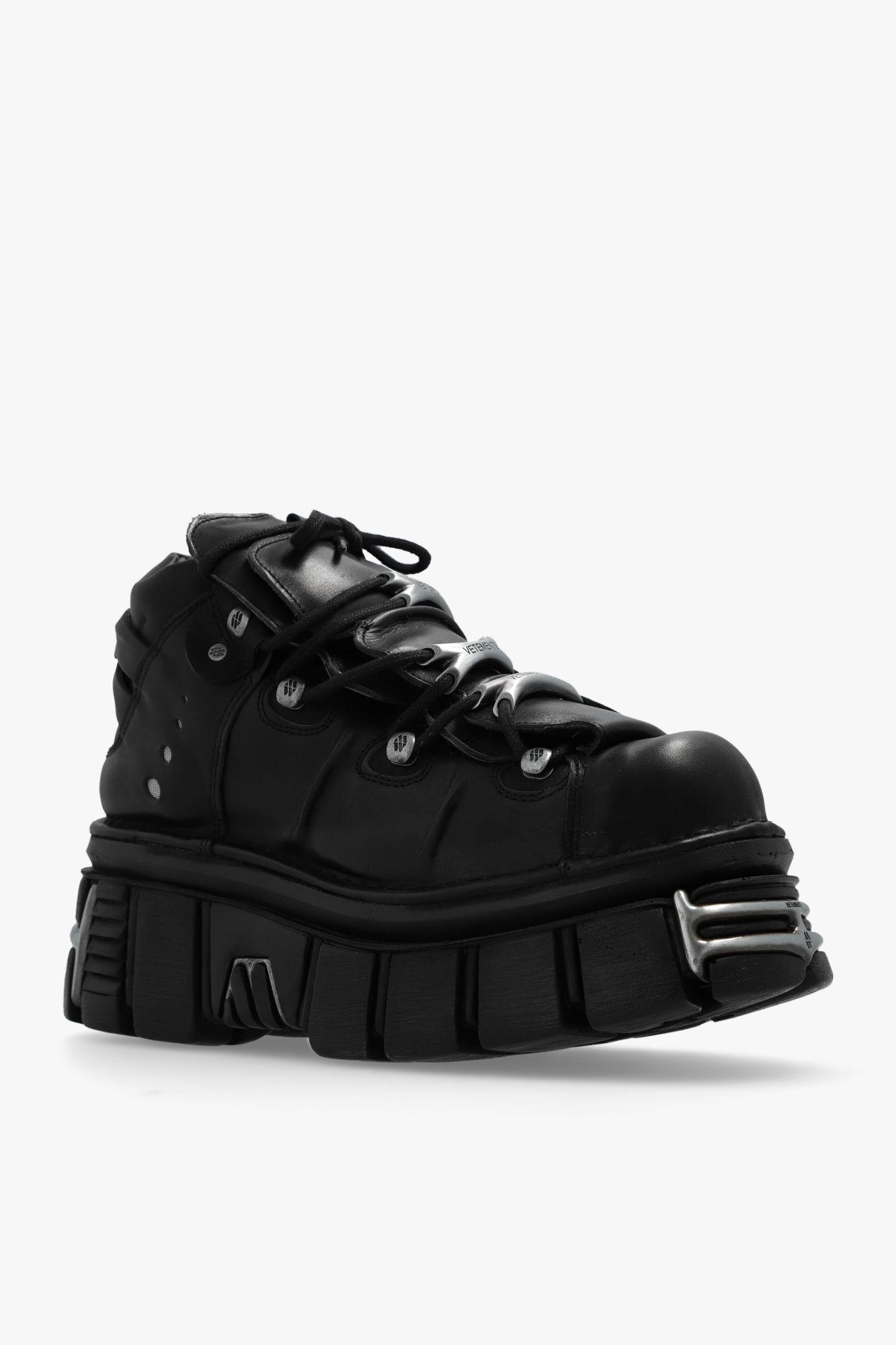 注目コラボ！VETEMENTS x New Rock レザースニーカー 厚底 注目コラボ！VETEMENTS x New Rock レザースニーカー 厚底