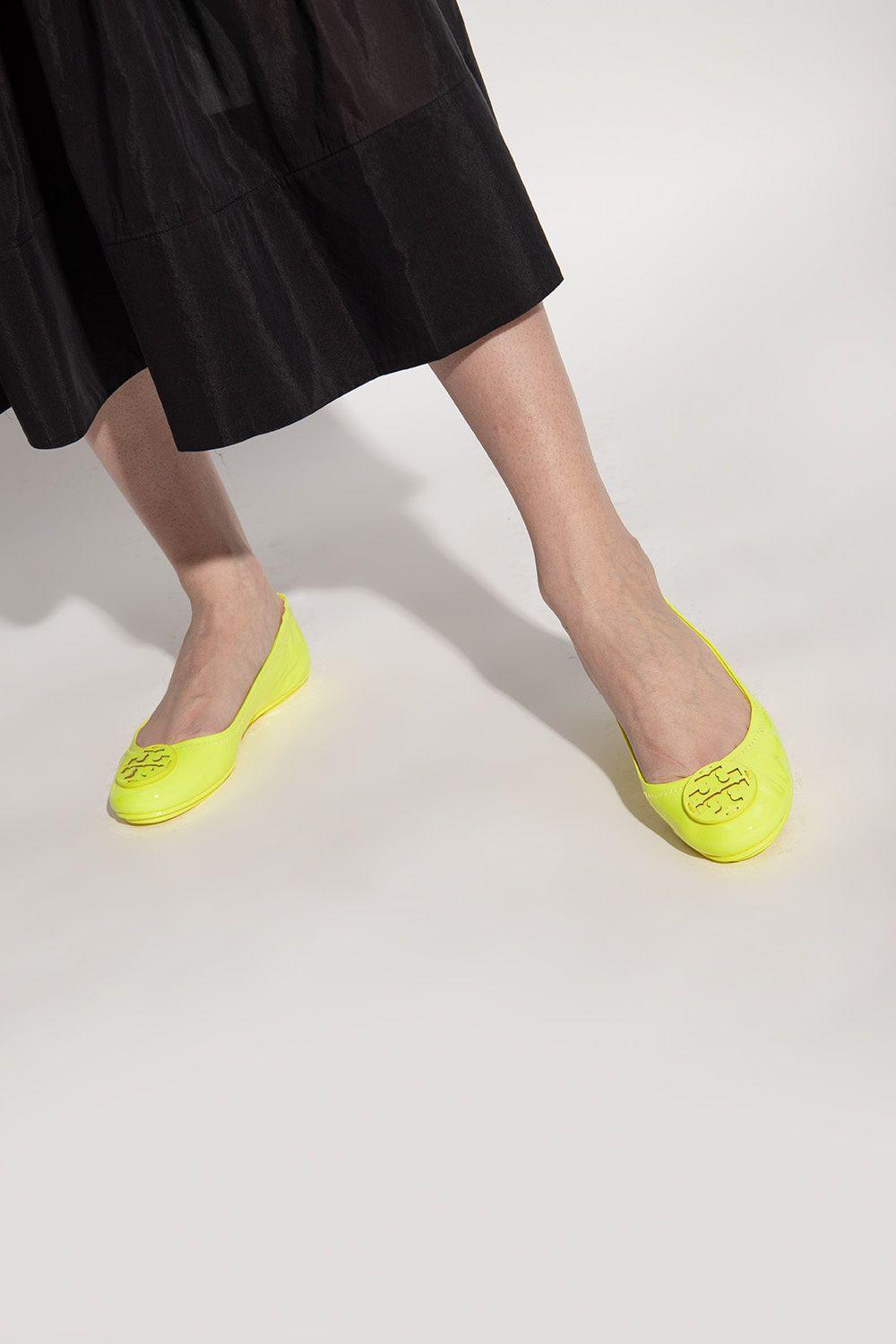 Tory Burch 'minnie' Ballet Flats in Yellow | Lyst