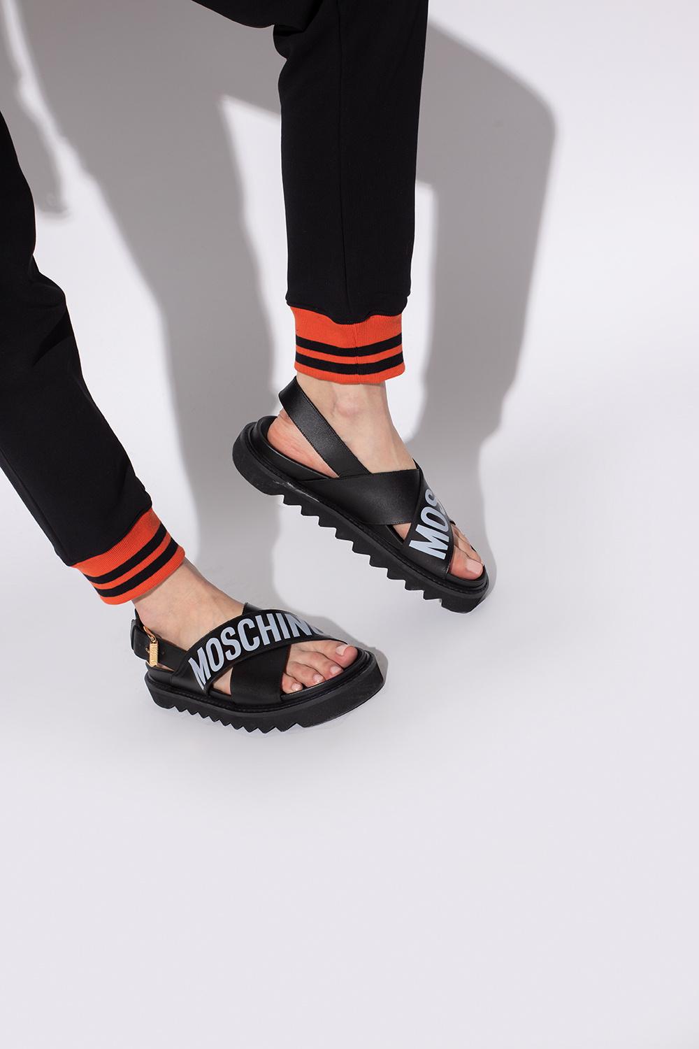 Moschino Sandals With Logo in Black