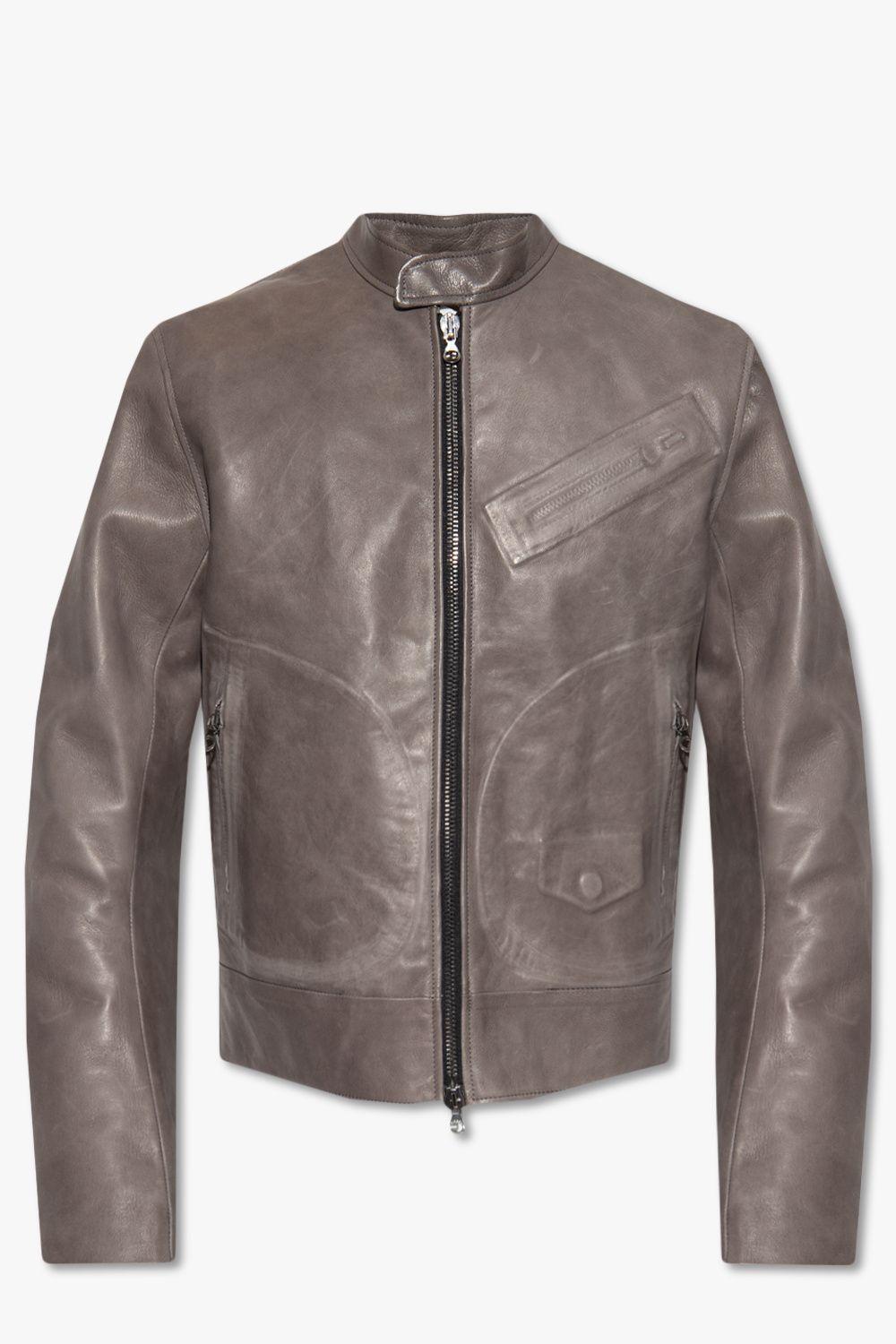 DIESEL 'l-josh' Leather Jacket in Brown for Men | Lyst