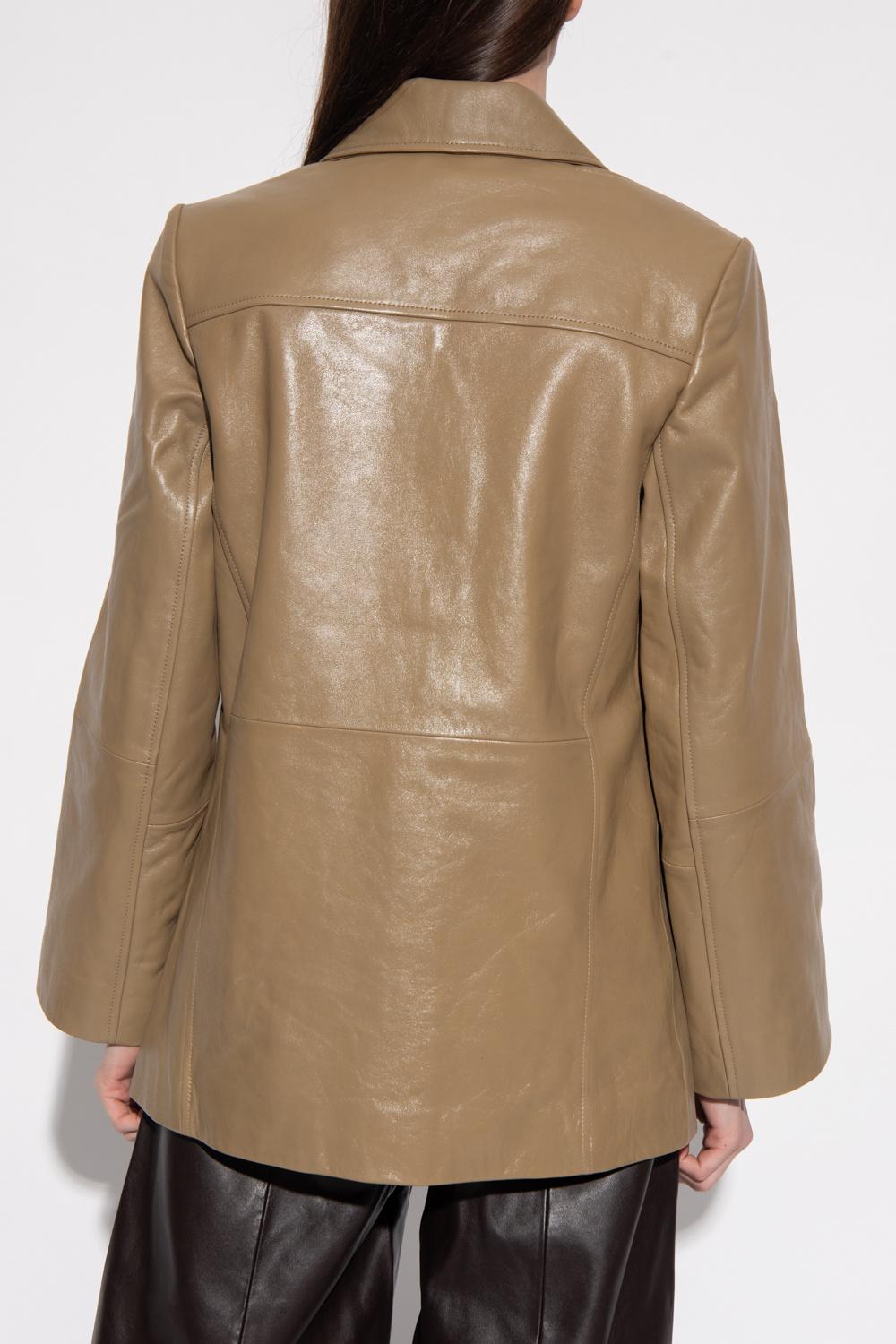Samsøe & Samsøe 'jillian' Leather Jacket in Brown | Lyst