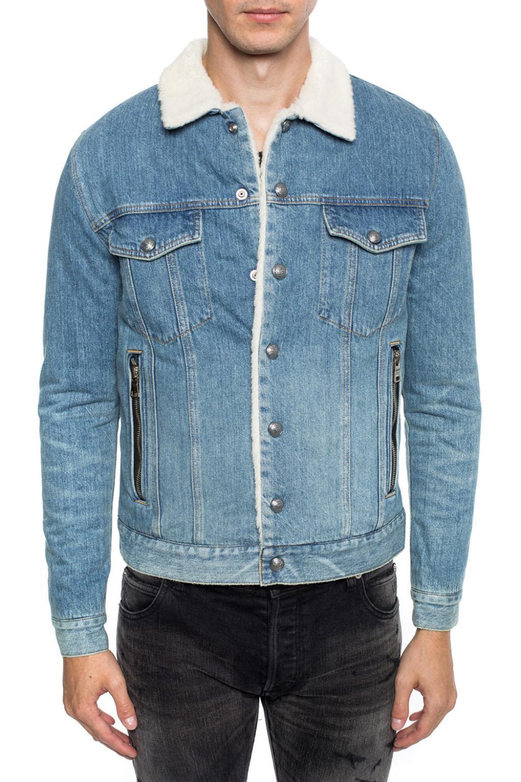 sheepskin denim jacket