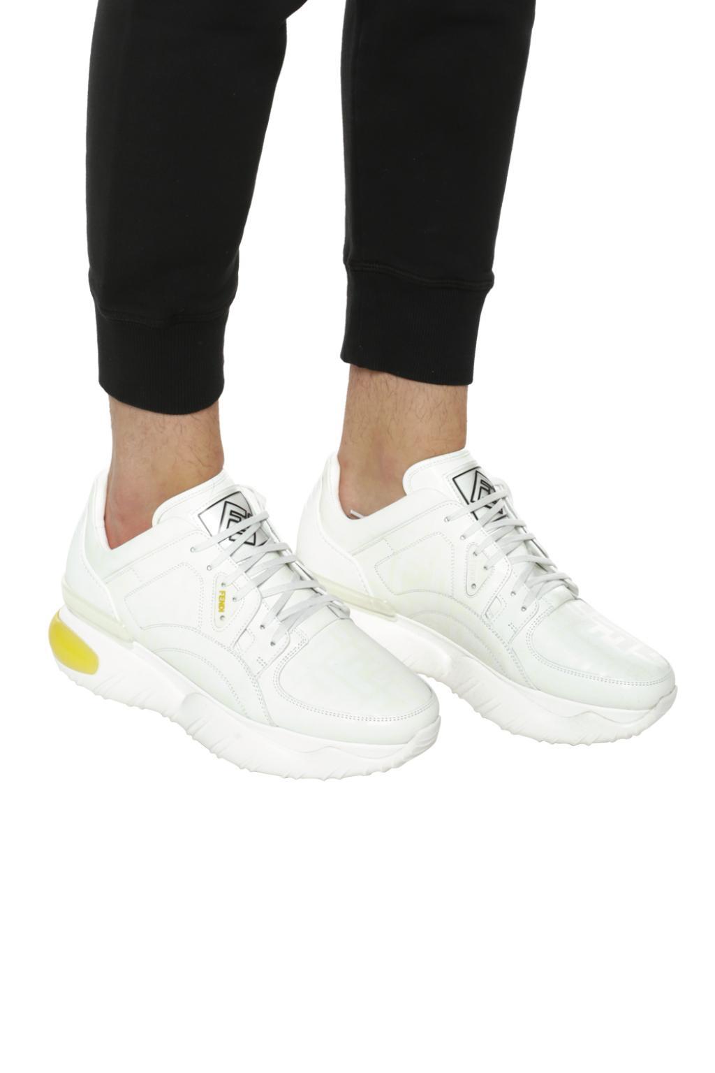 Fendi Leather Chunky Sole Sneakers in White for Men | Lyst