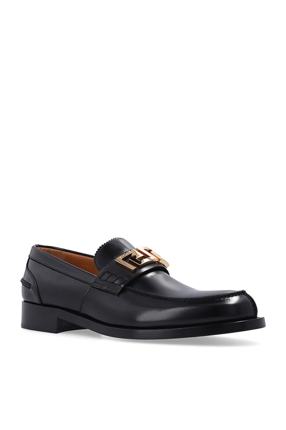 Versace Greca' Loafers Black for | Lyst